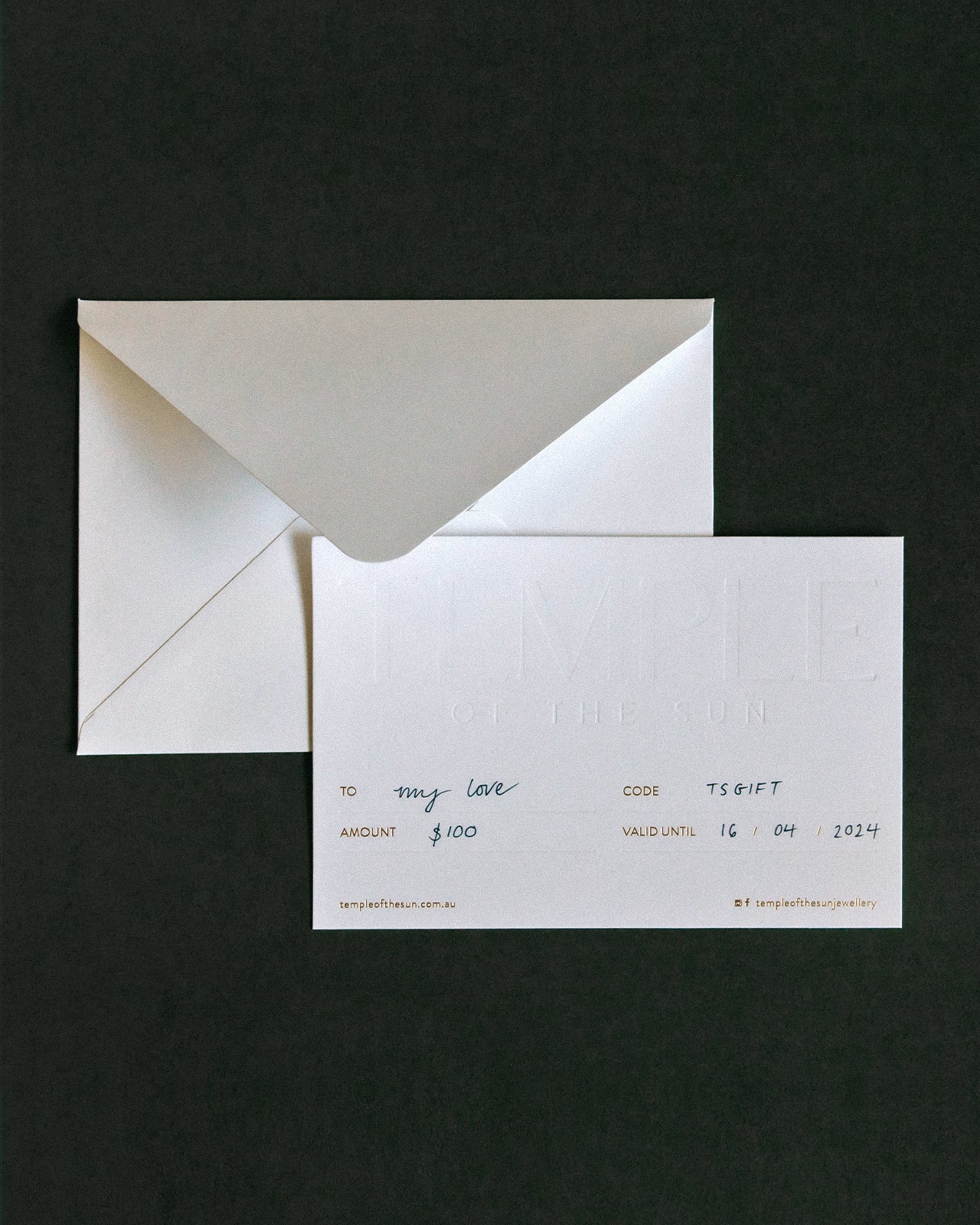 Temple of the Sun Physical Gift Card Temple of the Sun Jewellery