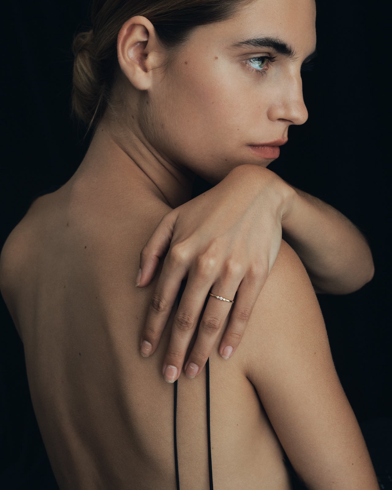 Temple of the Sun Trine Ring Diamond Solid Gold