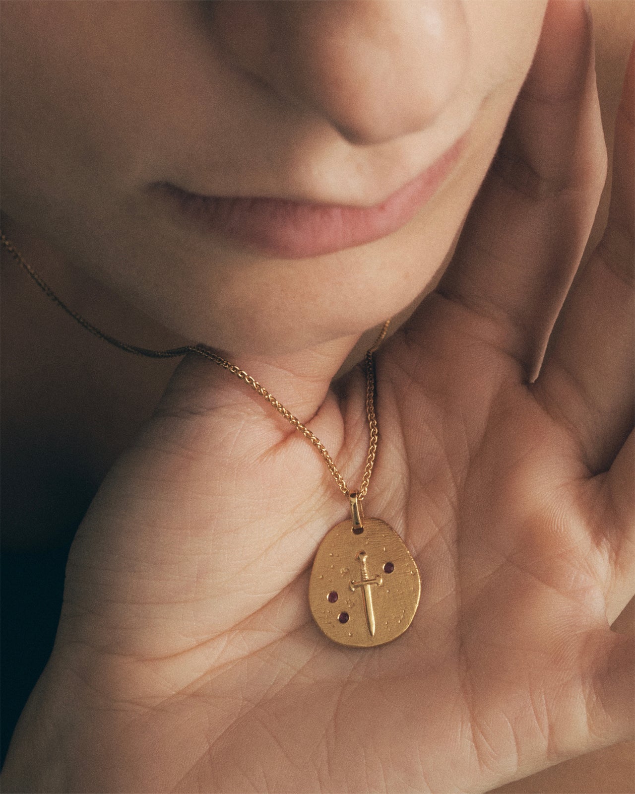 Temple of the Sun Valor Necklace Ruby Gold Vermeil