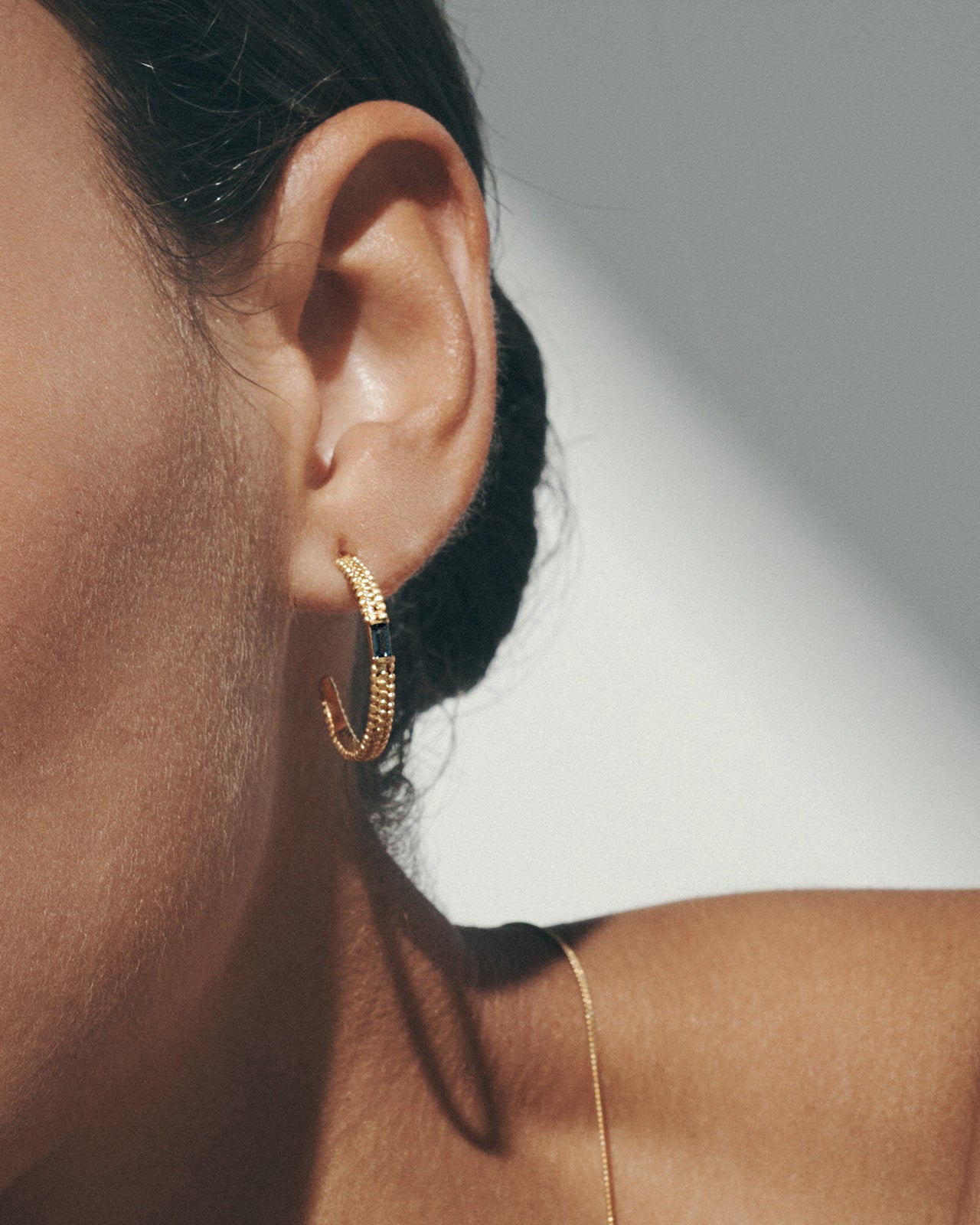 Temple of the Sun Vashti Hoop Earrings Topaz Gold Vermeil