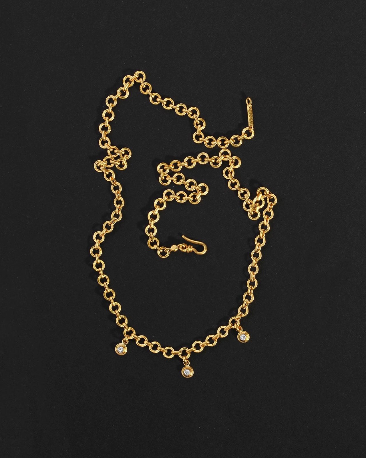 Temple of the Sun Veil Station Chain Diamond Solid Gold