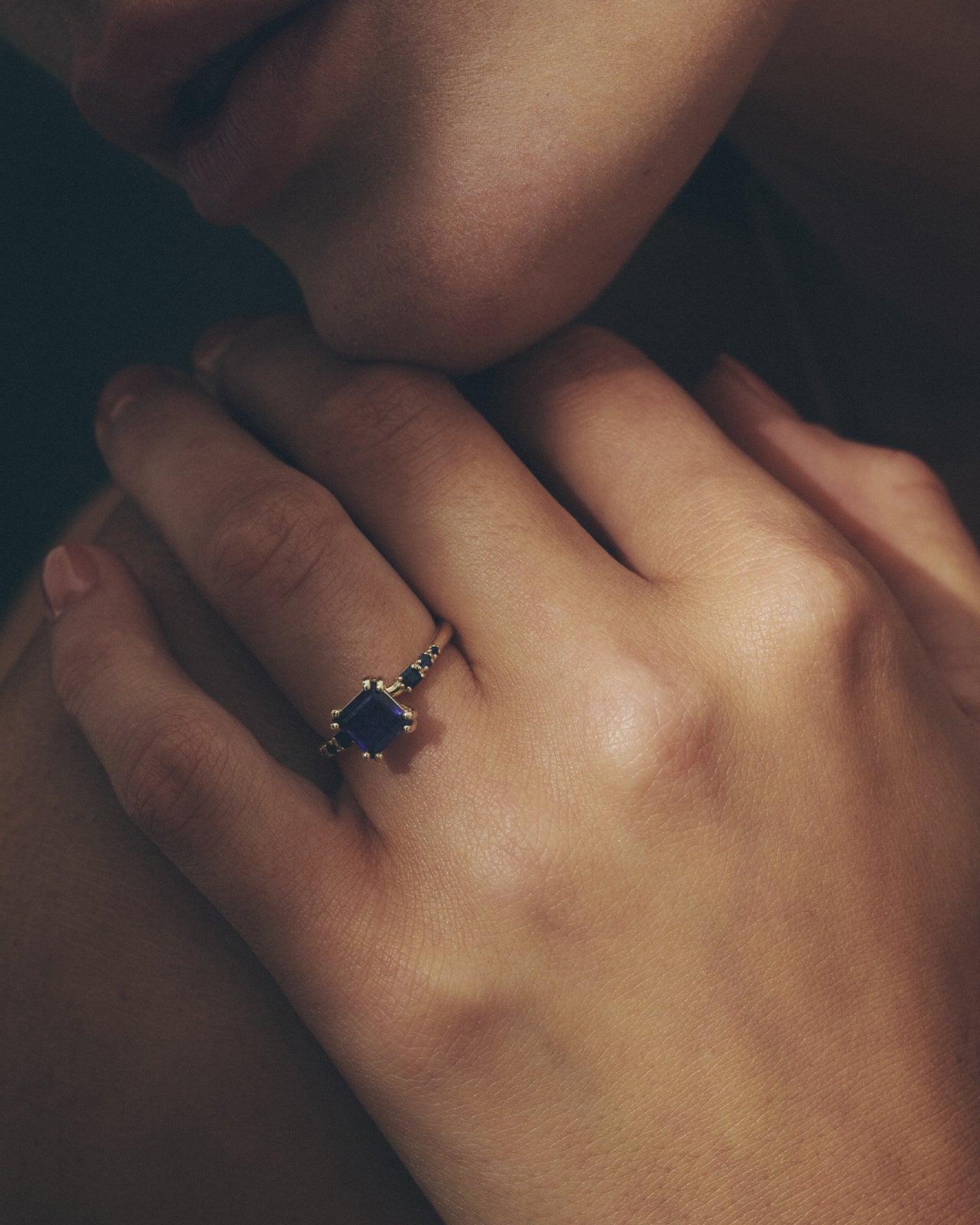Temple of the Sun Allium Ring Princess Sapphire Solid Gold