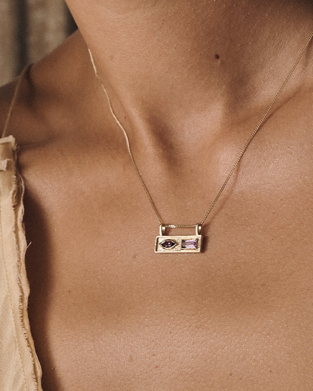 Temple of the Sun Viola Necklace Solid Gold