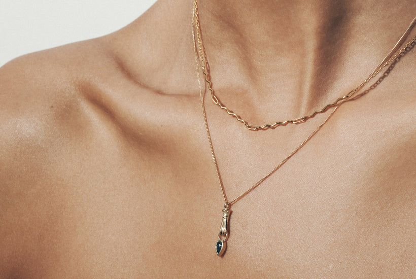 How to layer your Temple of the Sun Necklaces with different necklines