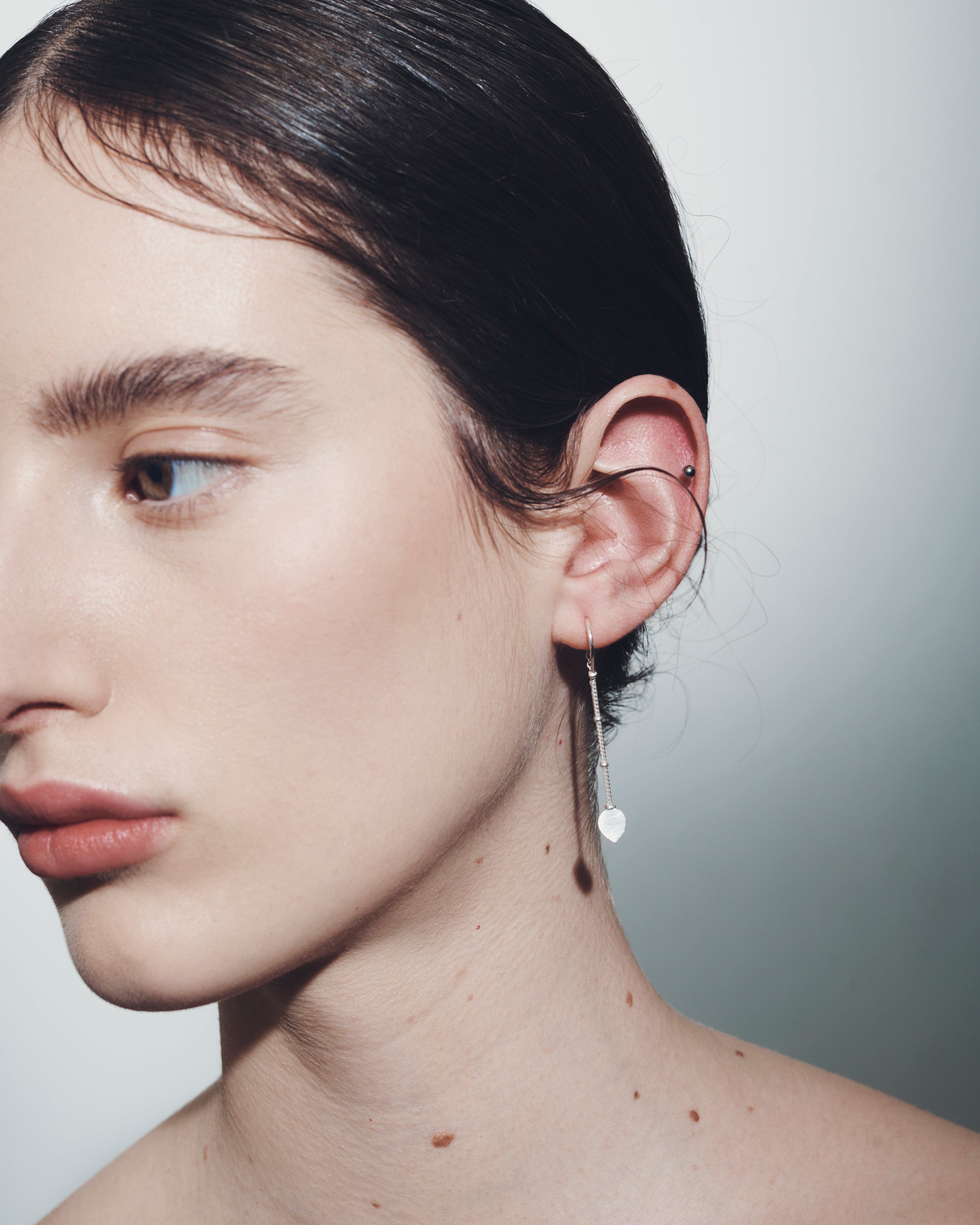 Hanging Lotus Earrings Silver