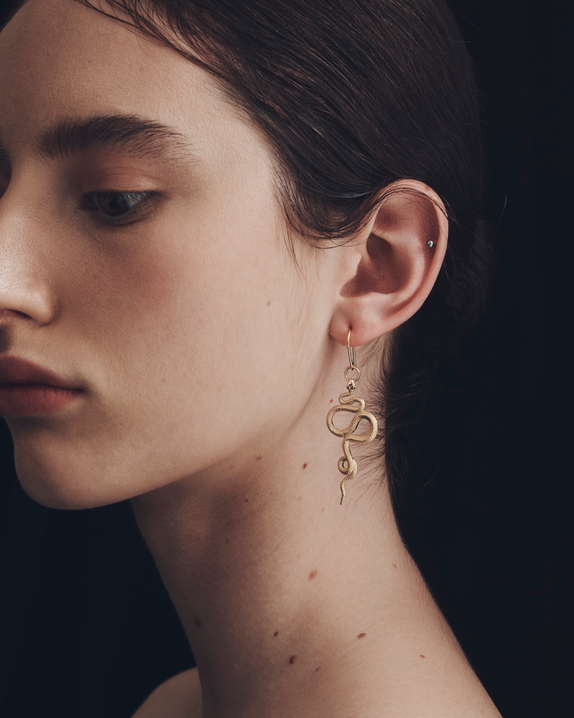 Snake Earrings Gold Vermeil