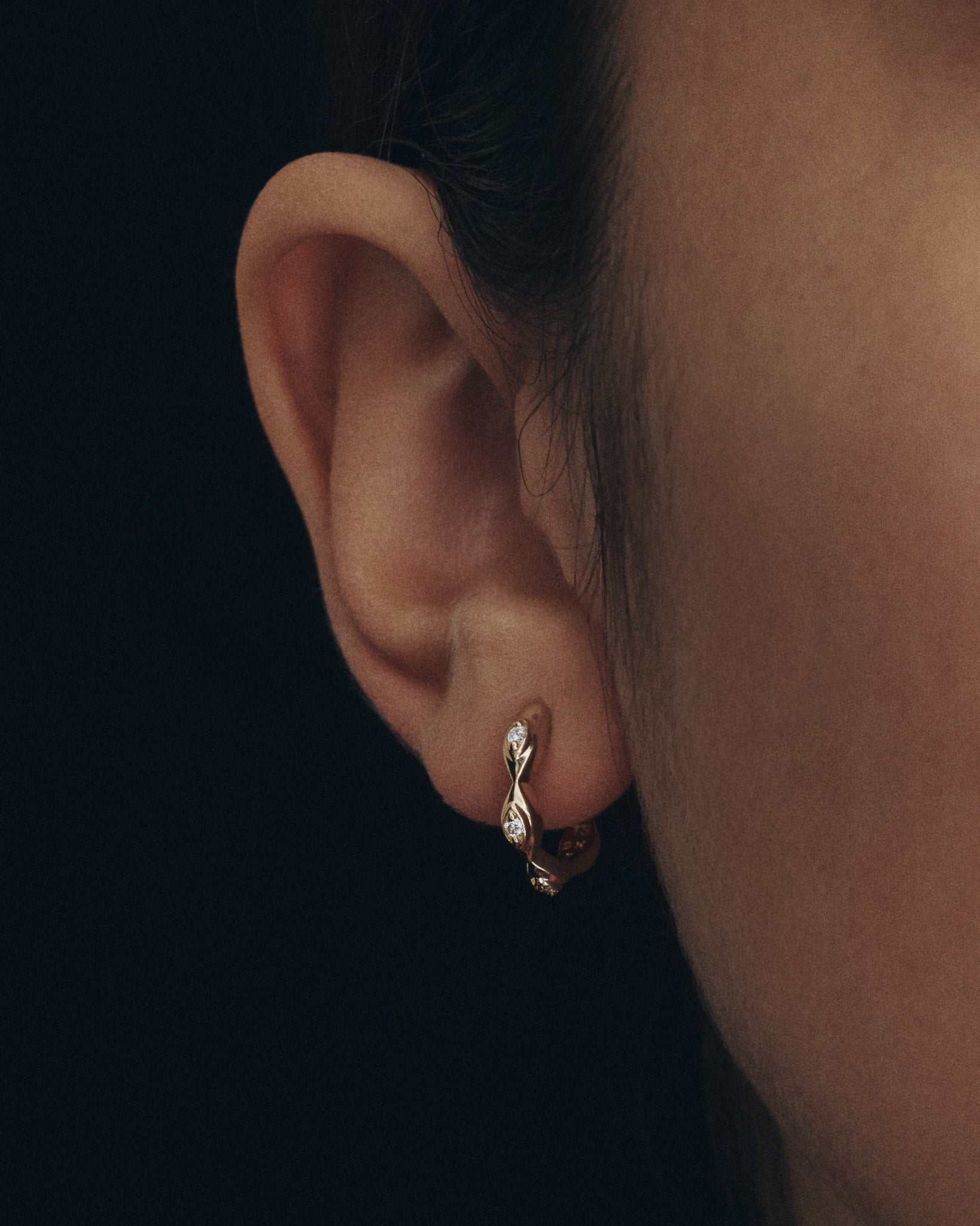 Kassandra Huggie Earrings Diamond Solid Gold