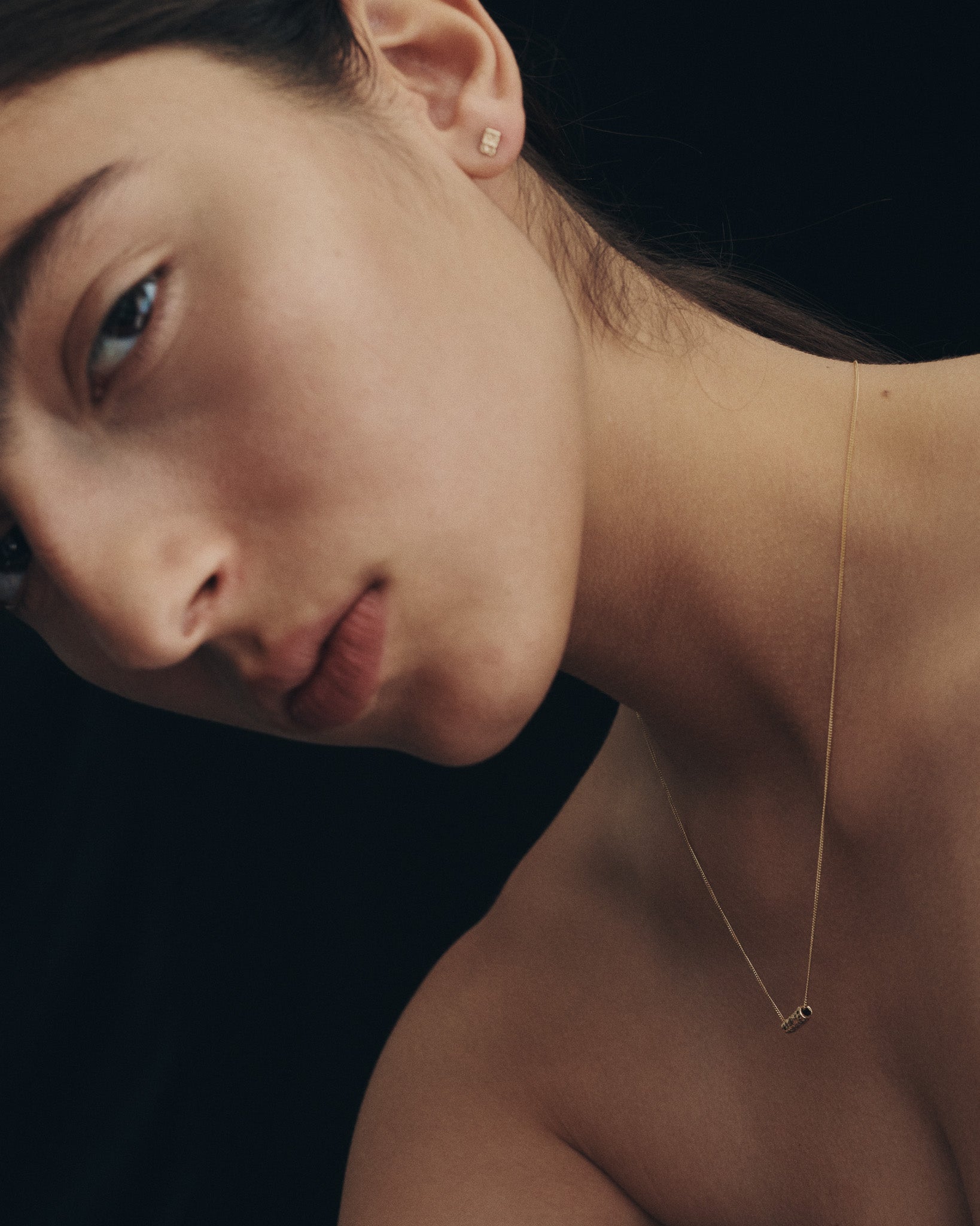 Relic Solitaire Bead Necklace Solid Gold