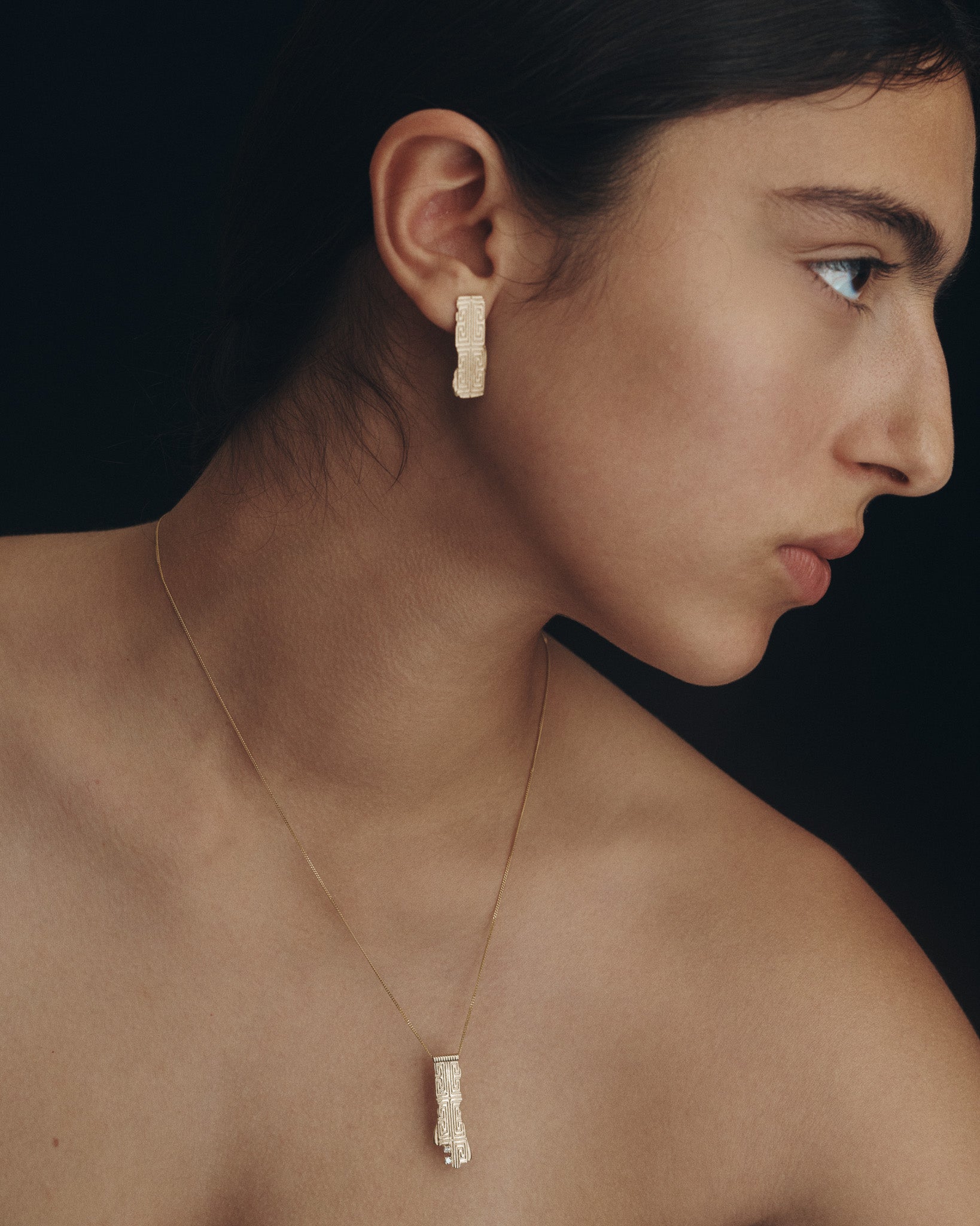 Relic X Necklace Diamond Solid Gold