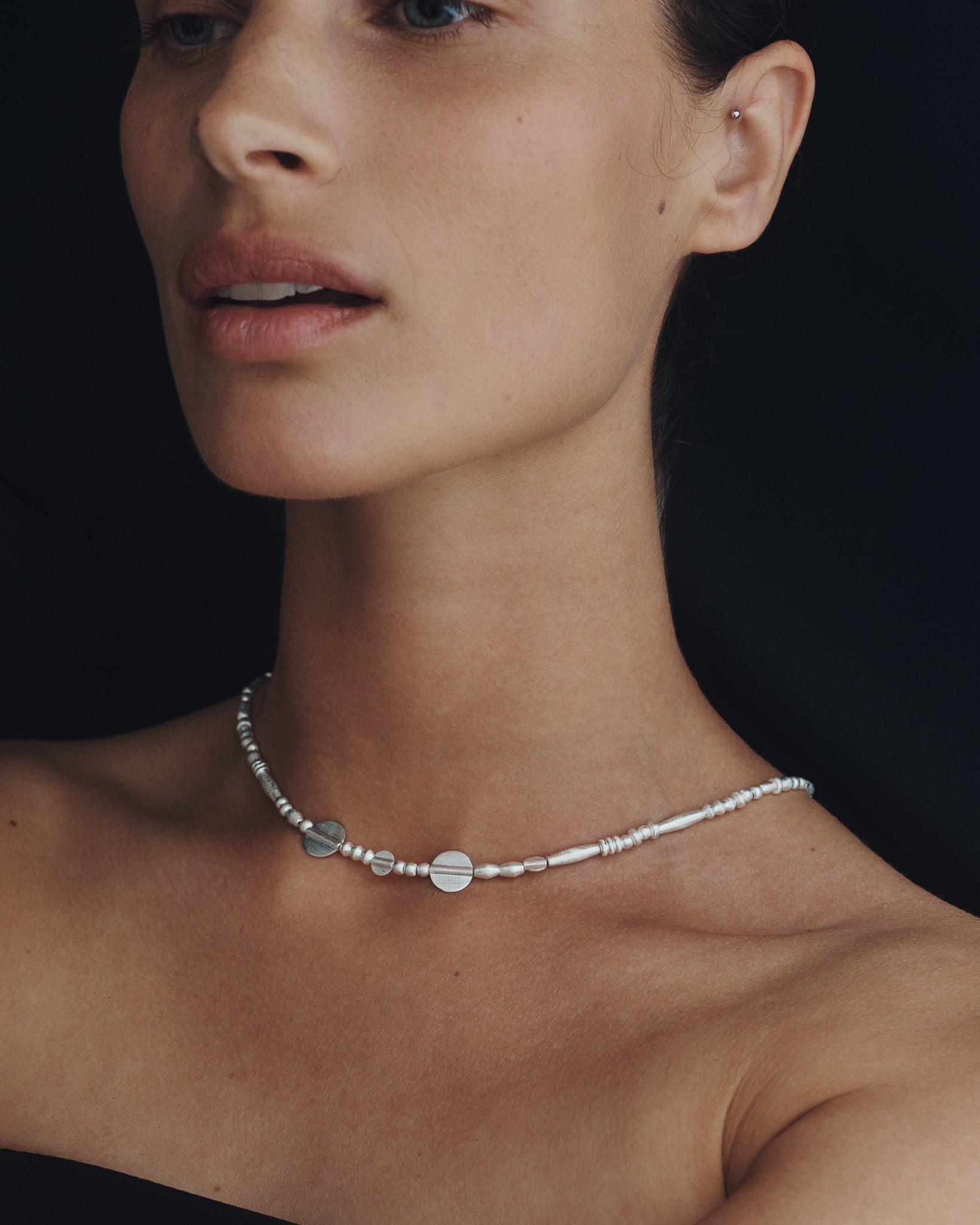 Aegean Disc Necklace Silver