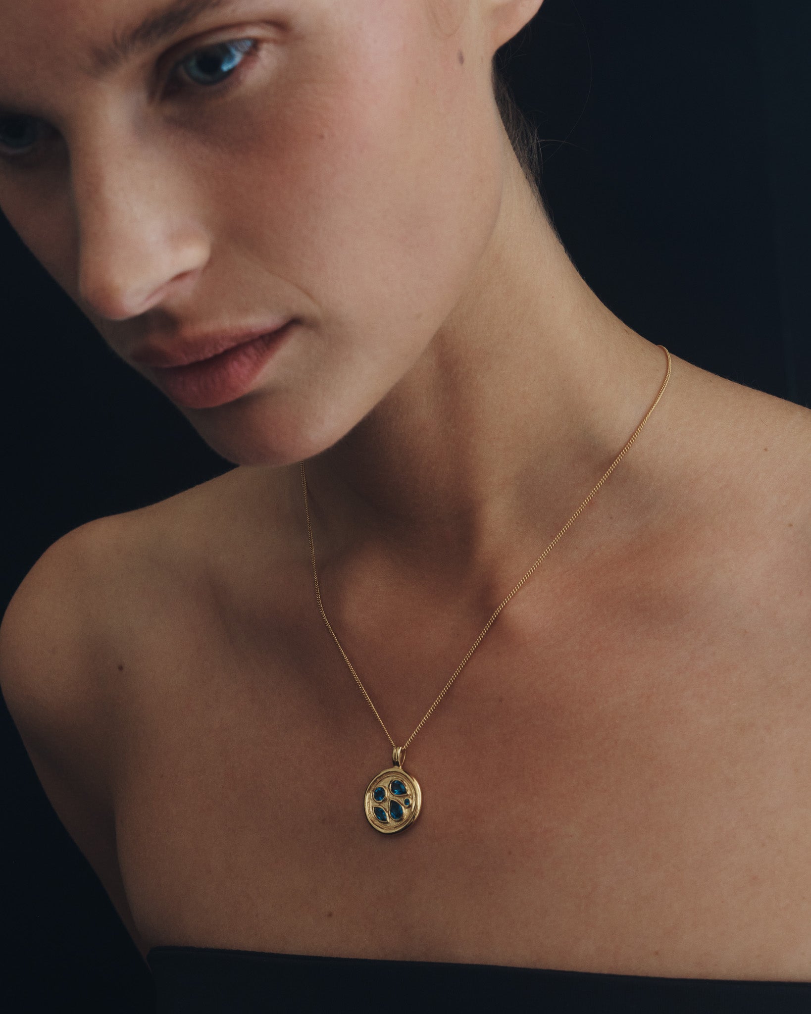 Teal Necklace Gold Vermeil