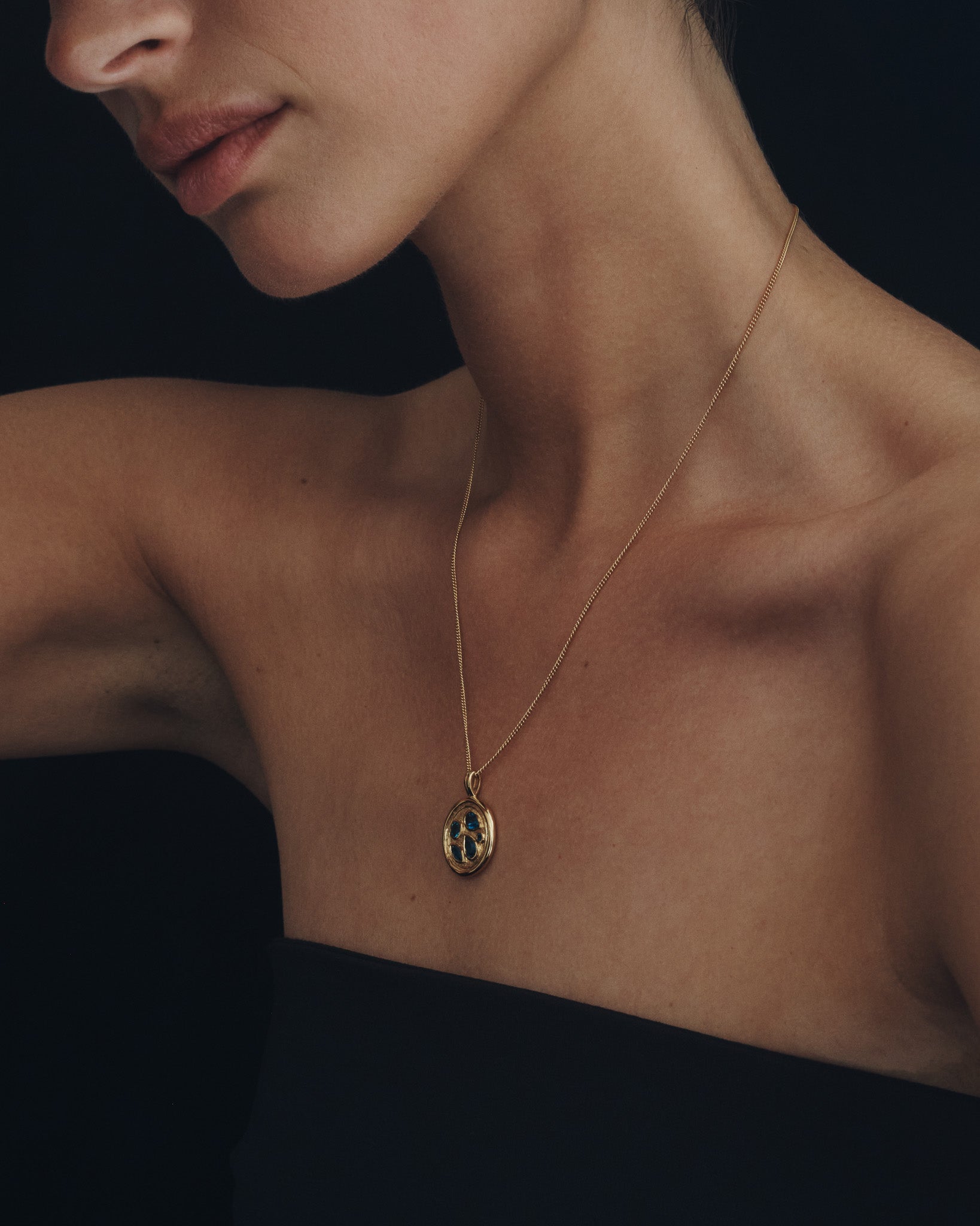 Teal Necklace Gold Vermeil