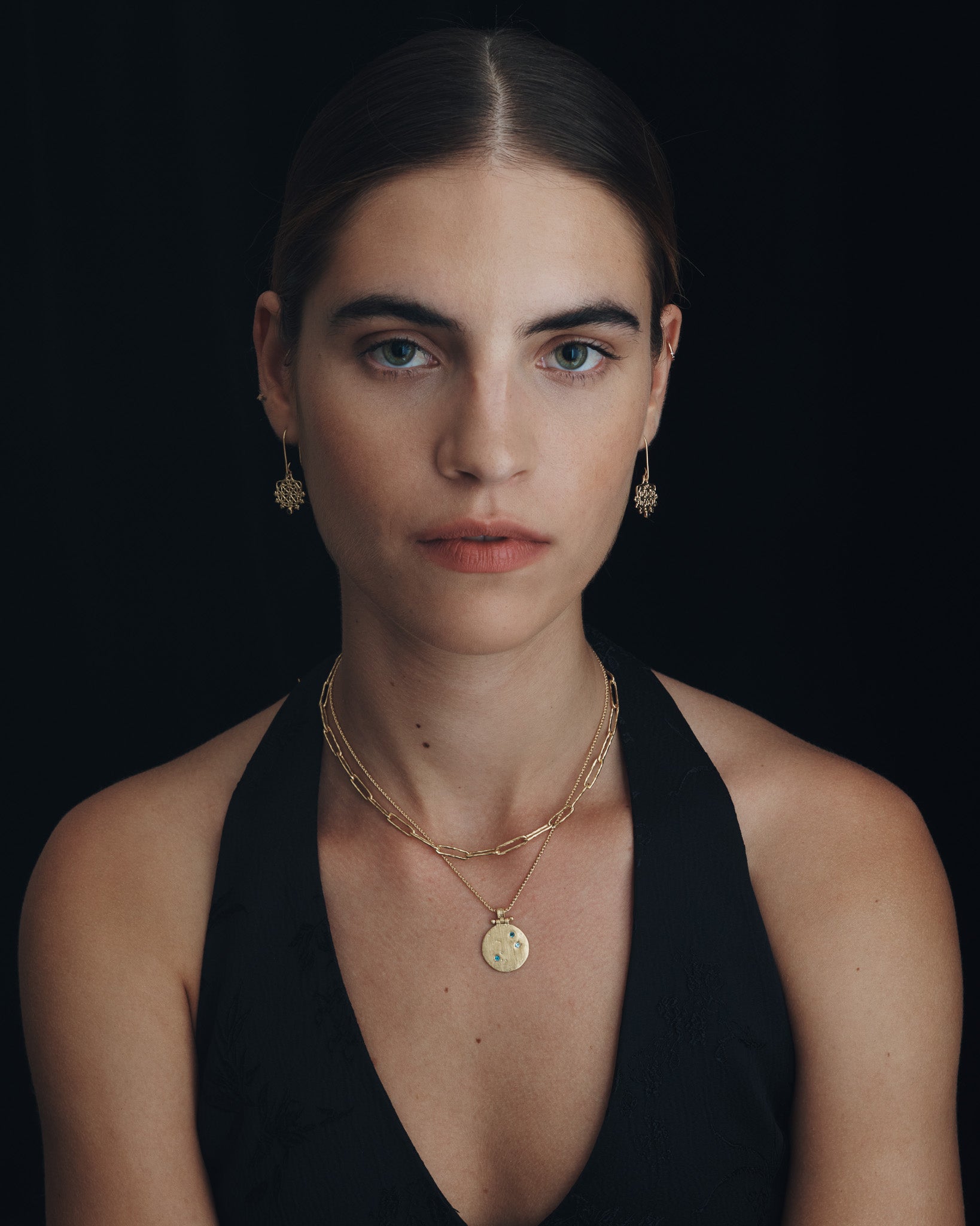 Arinna Earrings Sapphire Gold Vermeil