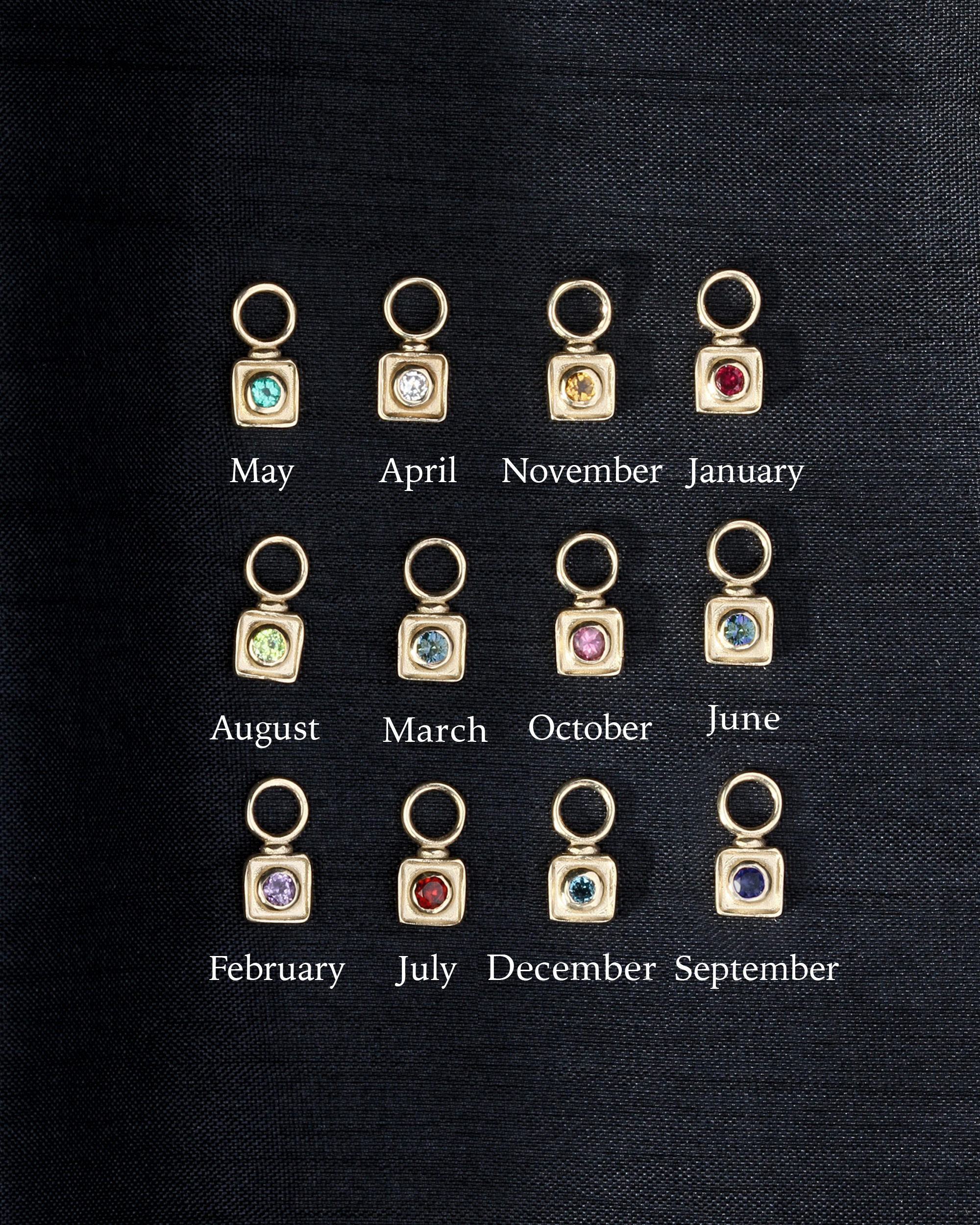 Florence Birthstone Charm Solid Gold