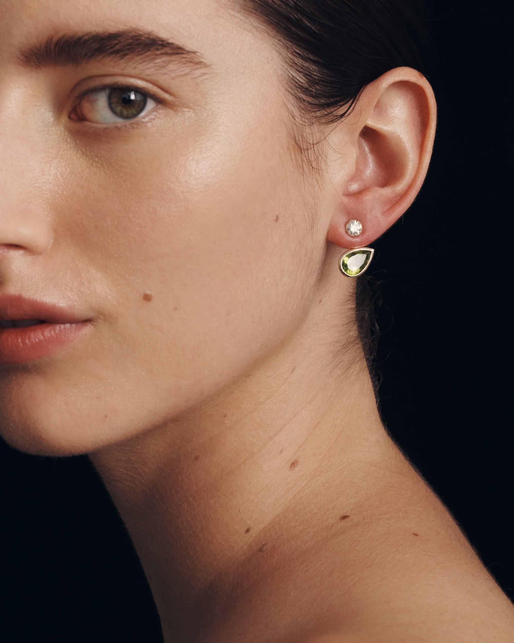 Orbit Peridot Ear Jacket Solid Gold
