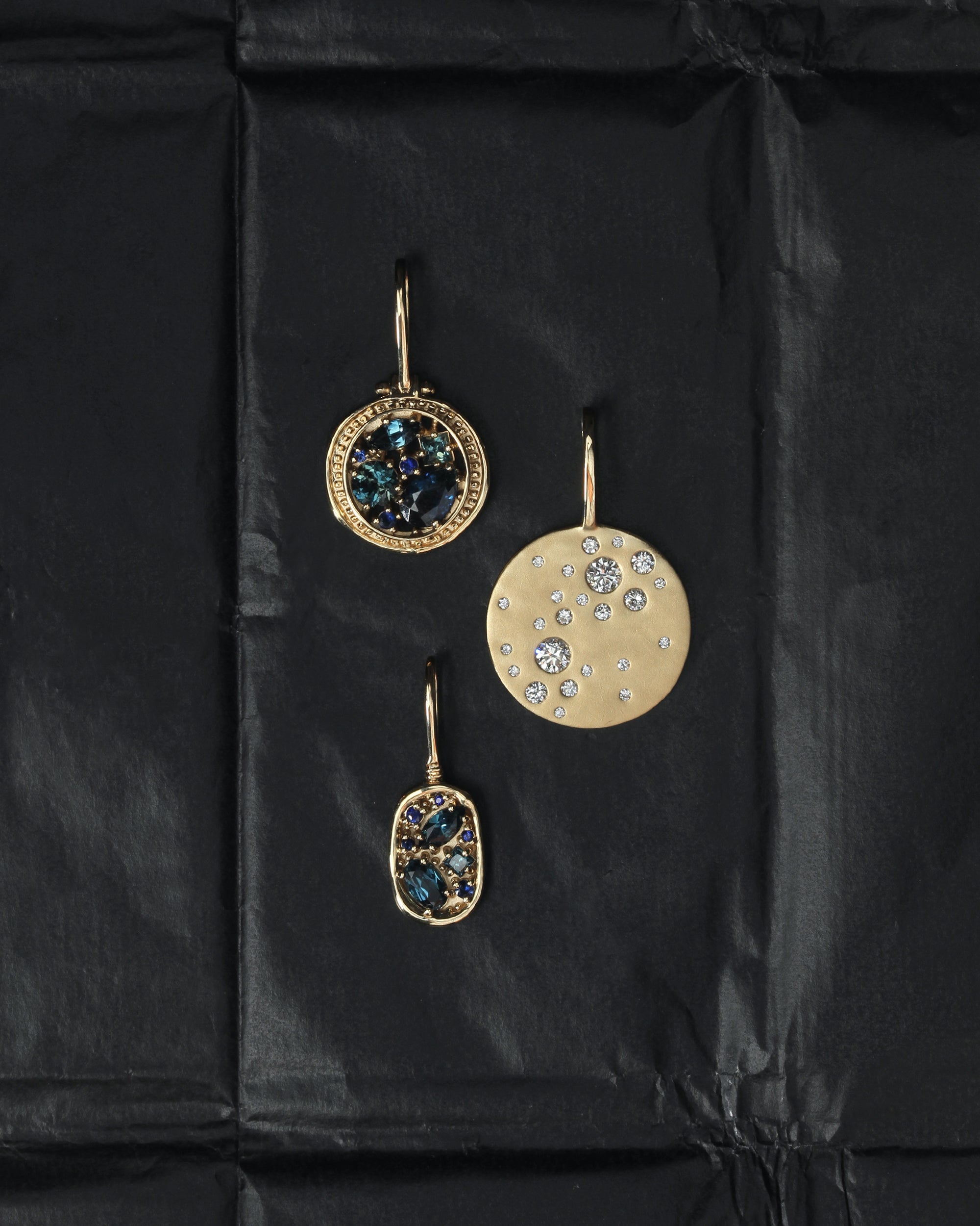 Asteria Pendant Teal Sapphire Solid Gold