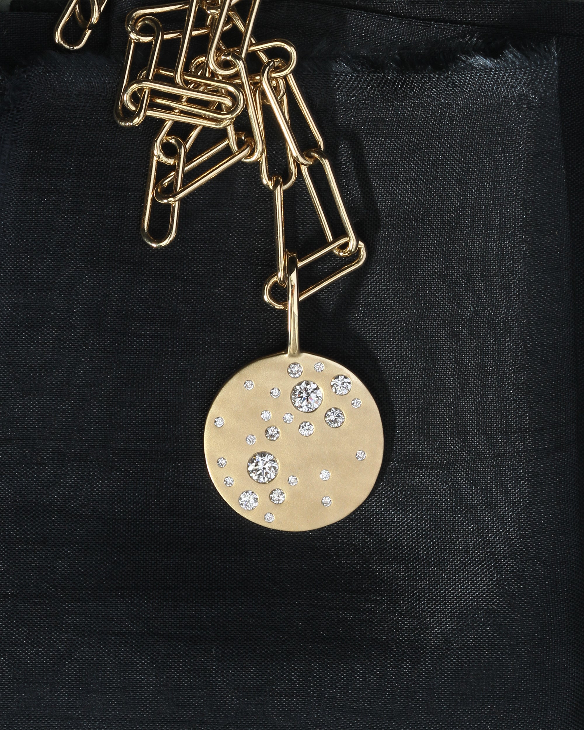Galaxy Diamond Pendant Solid Gold