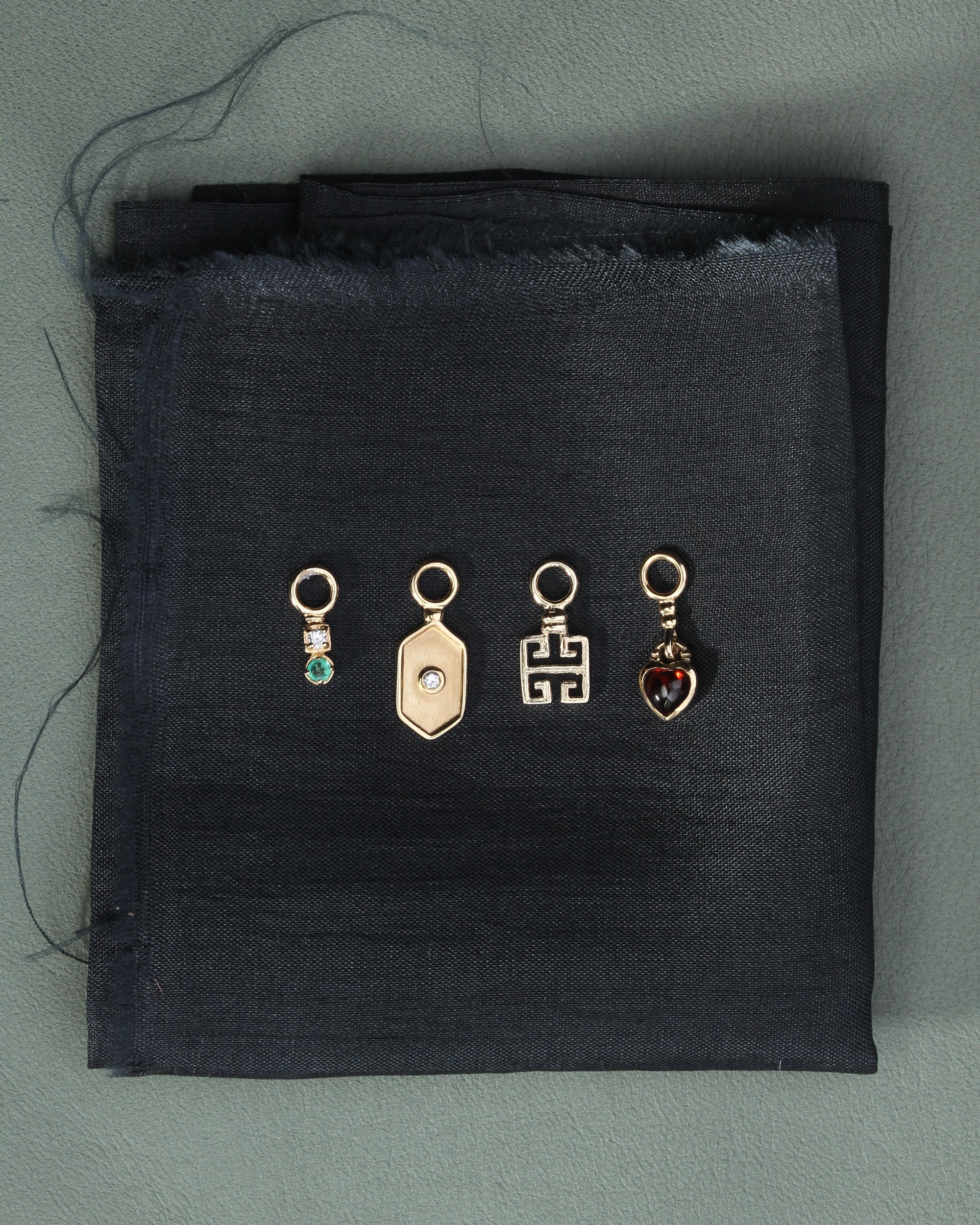 Double Greek Key Ear Charm Solid Gold