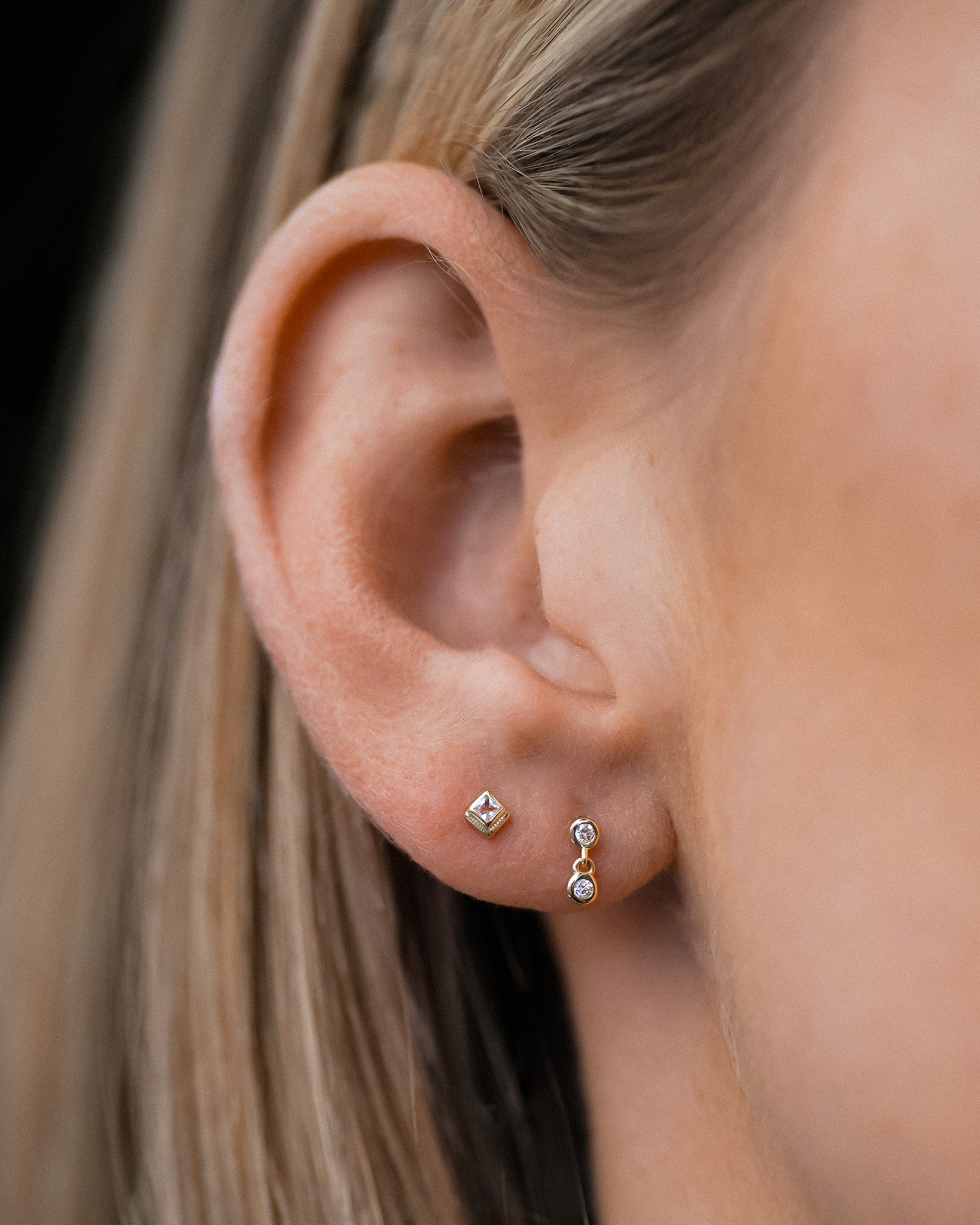 Vesper Drop Single Stud Diamond Solid Gold