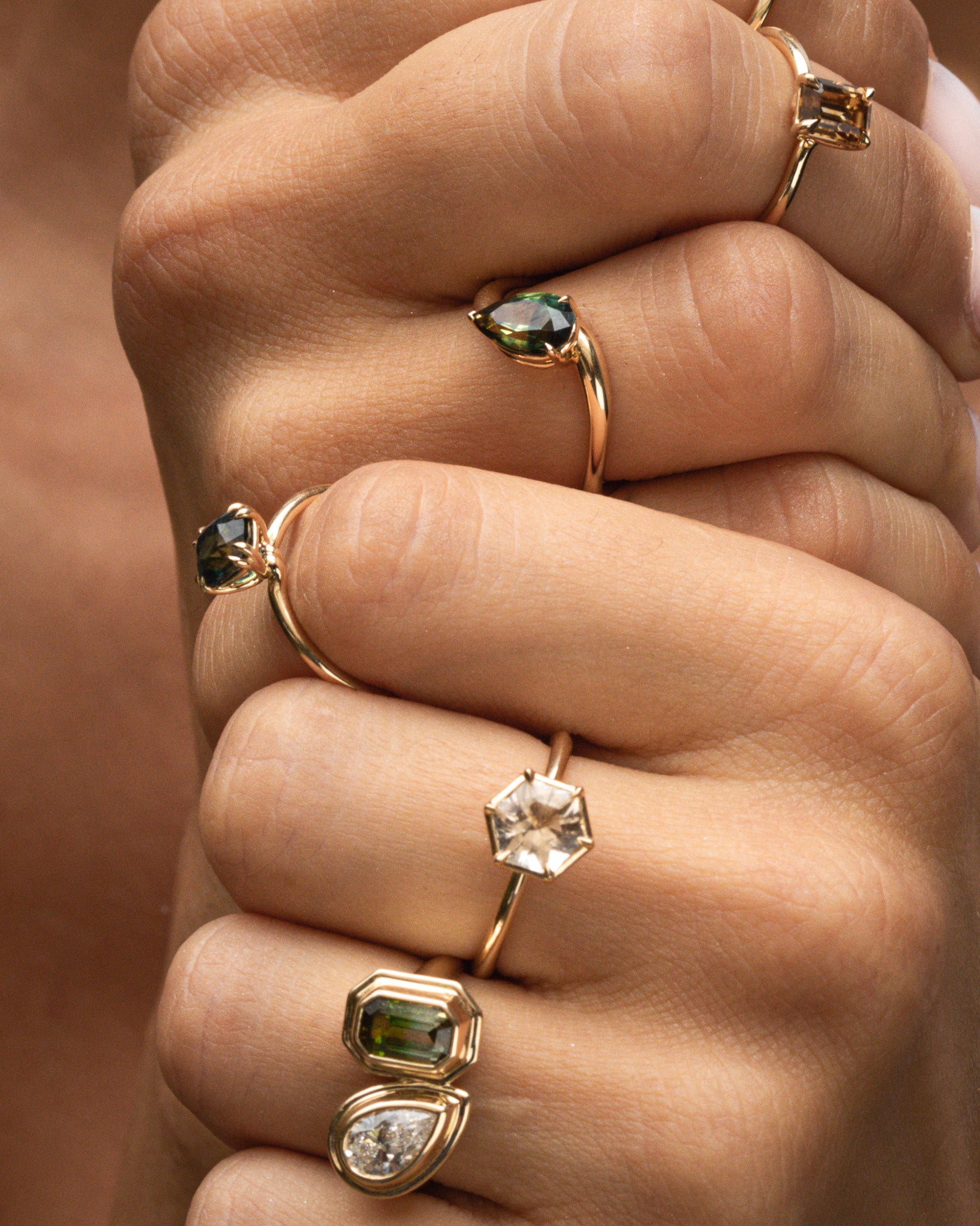 Ivy Ring 1.5ct Parti Sapphire Solid Gold