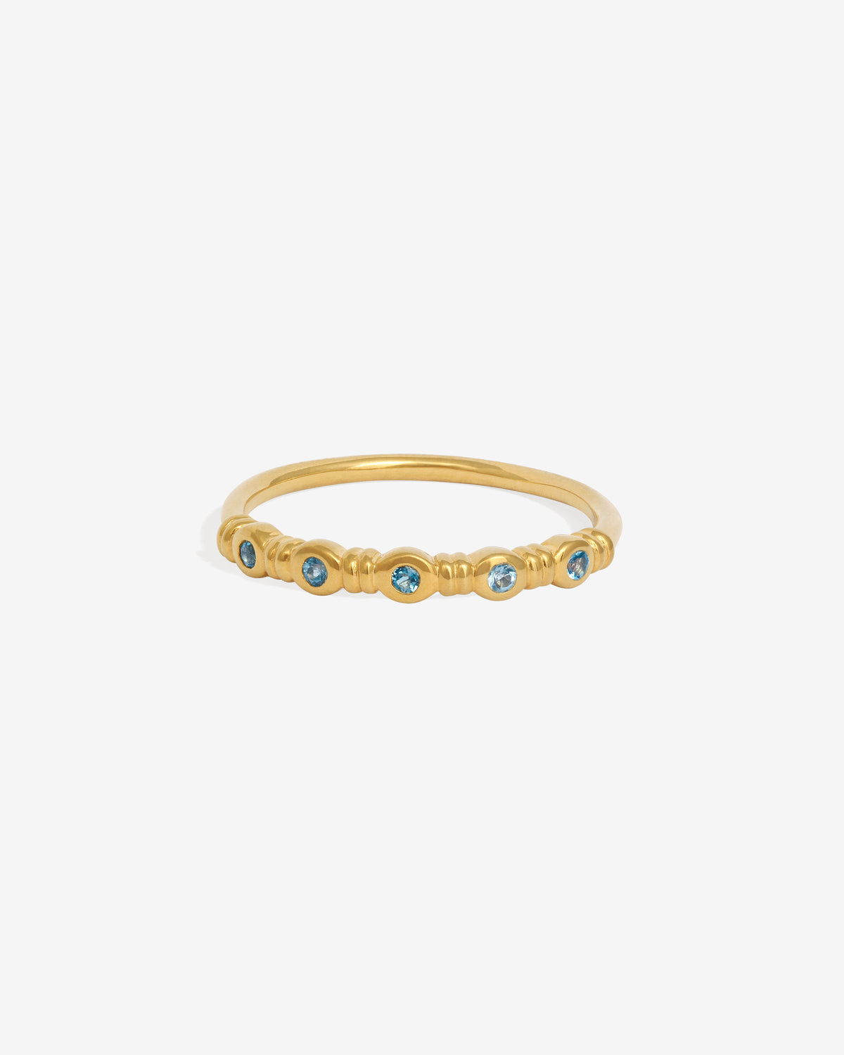 Aqua Ring Gold Vermeil set with topaz