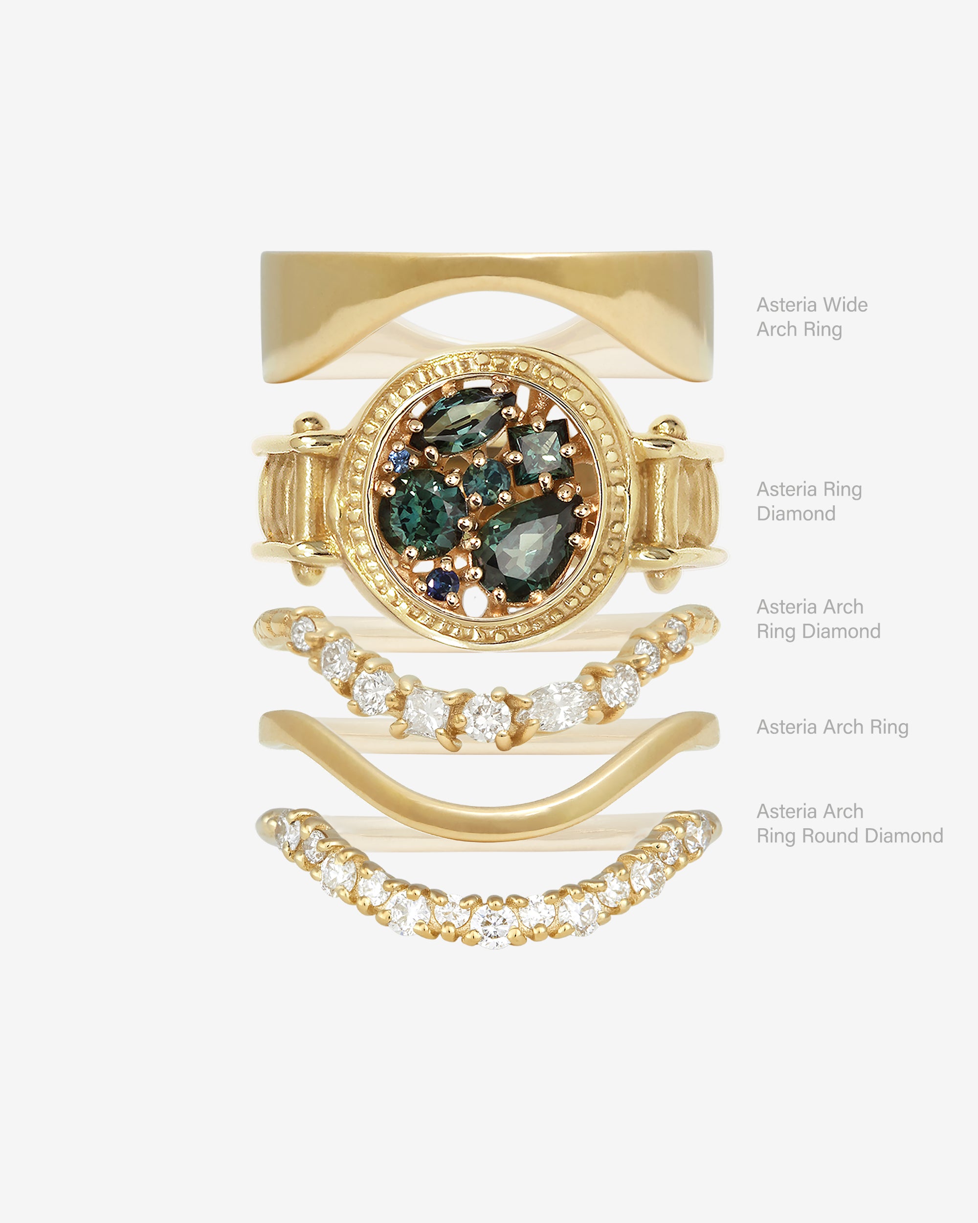 Asteria Ring Sapphire Solid Gold