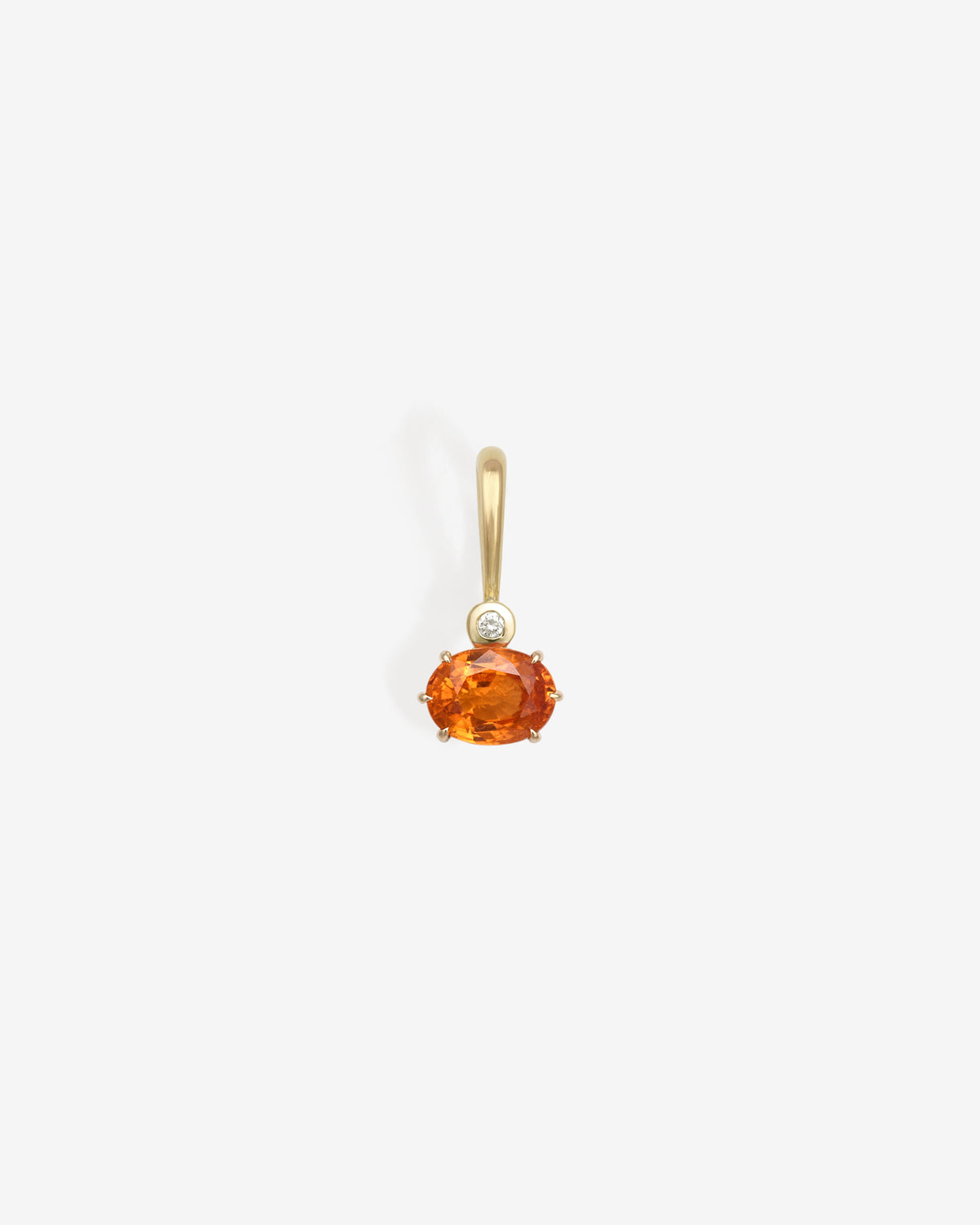 Astra Spessartite and Diamond Pendant Solid Gold