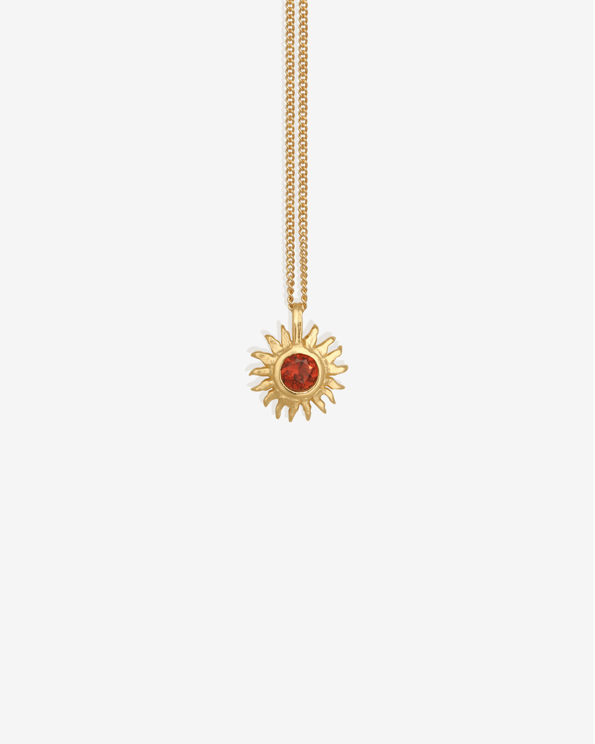 Aten Necklace Gold Vermeil set with garnet