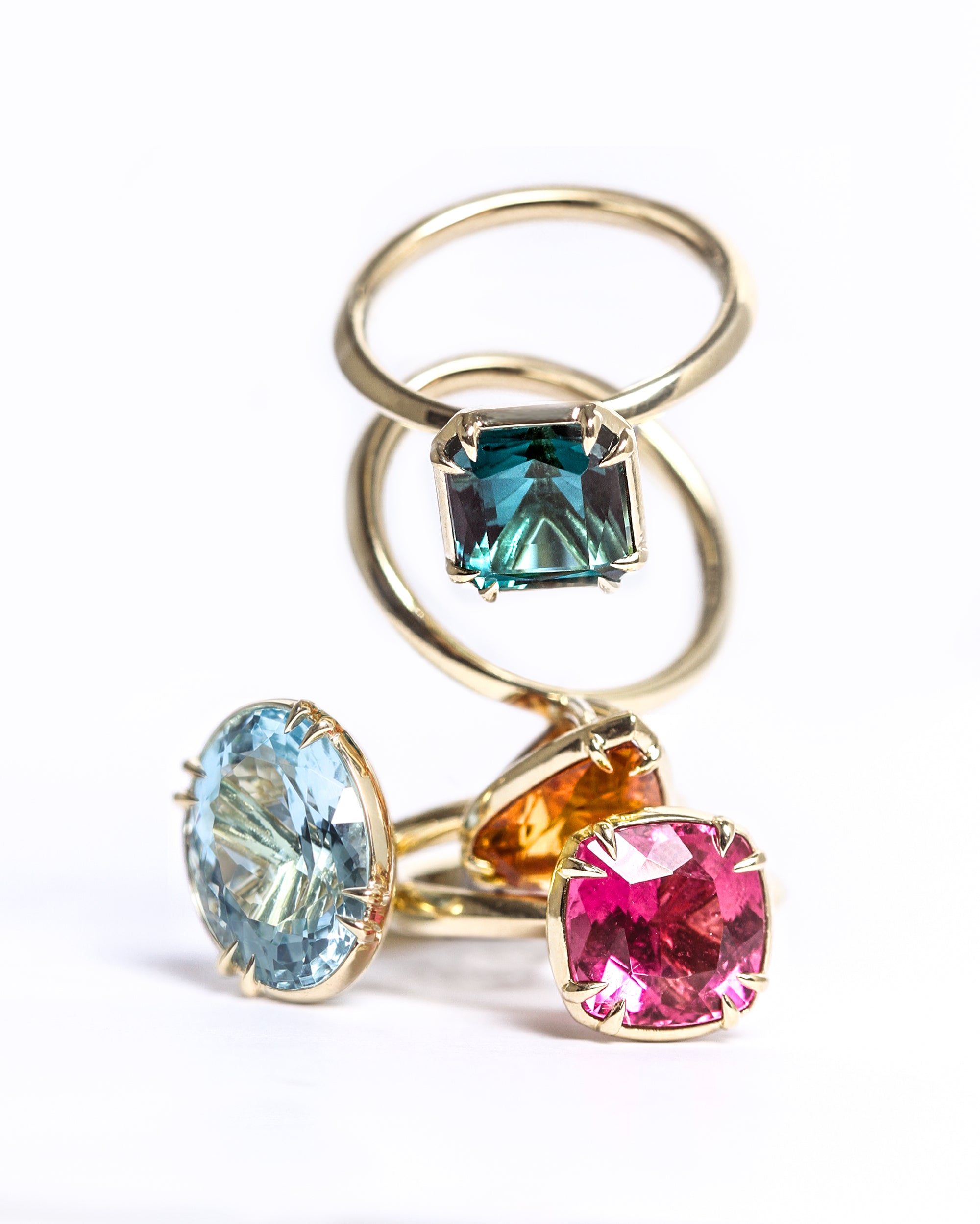 Azalea 4.2ct Rubellite Cushion Ring Solid Gold