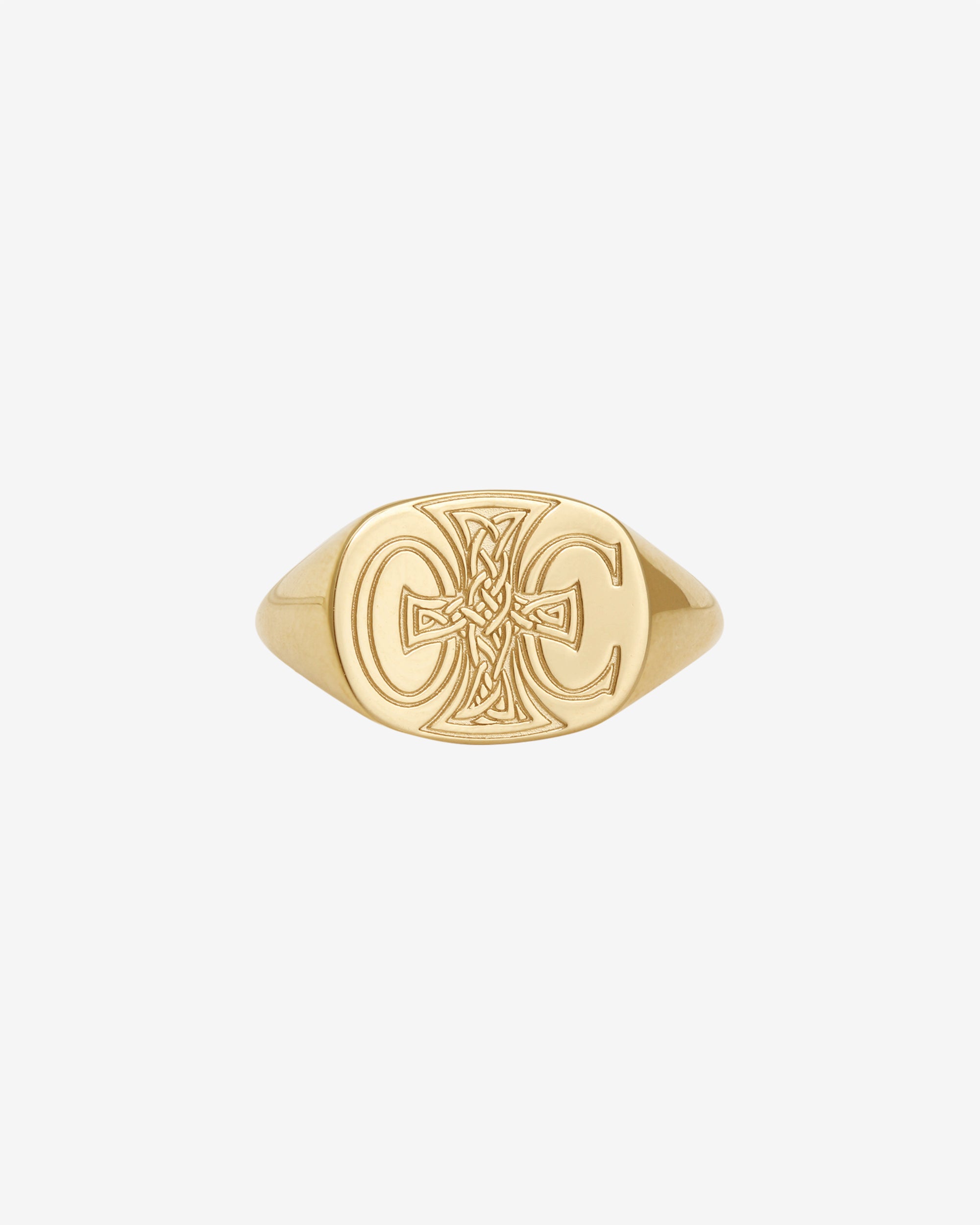 Custom Engraved Signet Ring Solid Gold