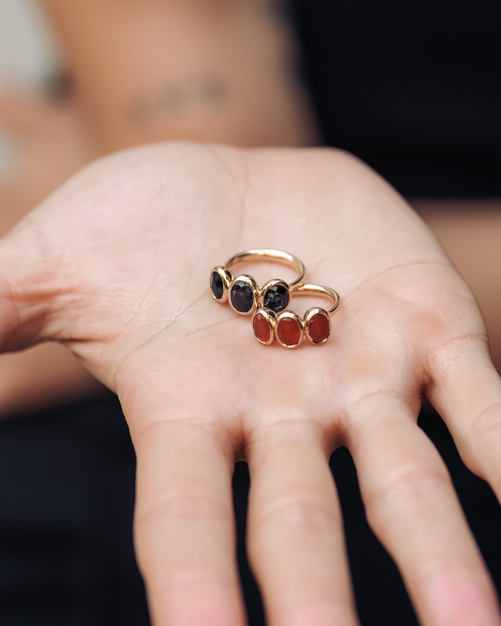 Beloved Trilogy Ring Fire Opal Solid Gold