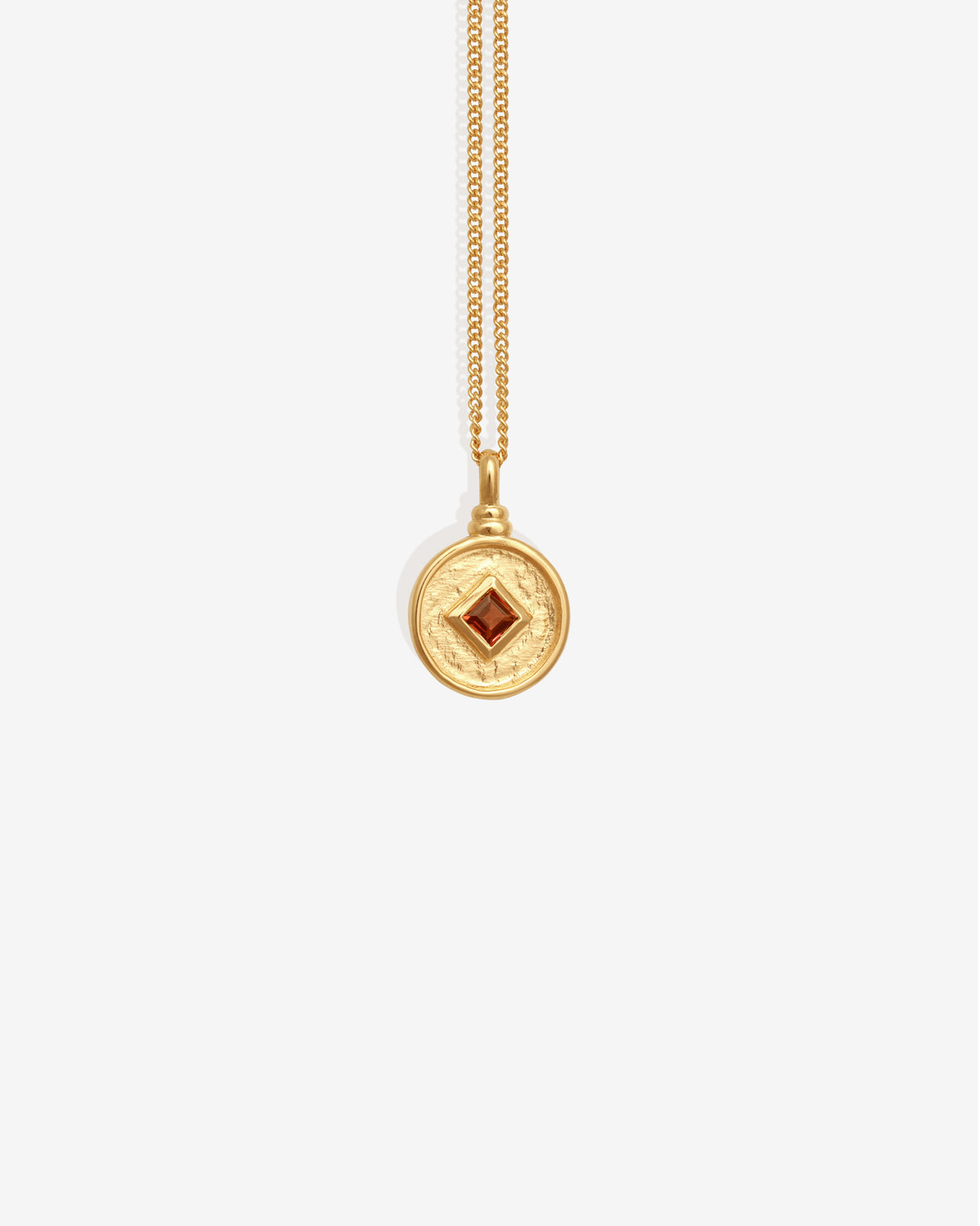 Blaze Coin Necklace Gold Vermeil set with garnet