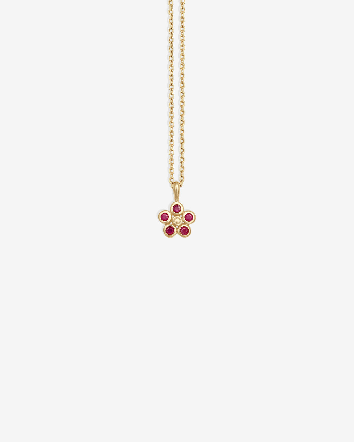 Daisy Ruby Necklace Solid Gold