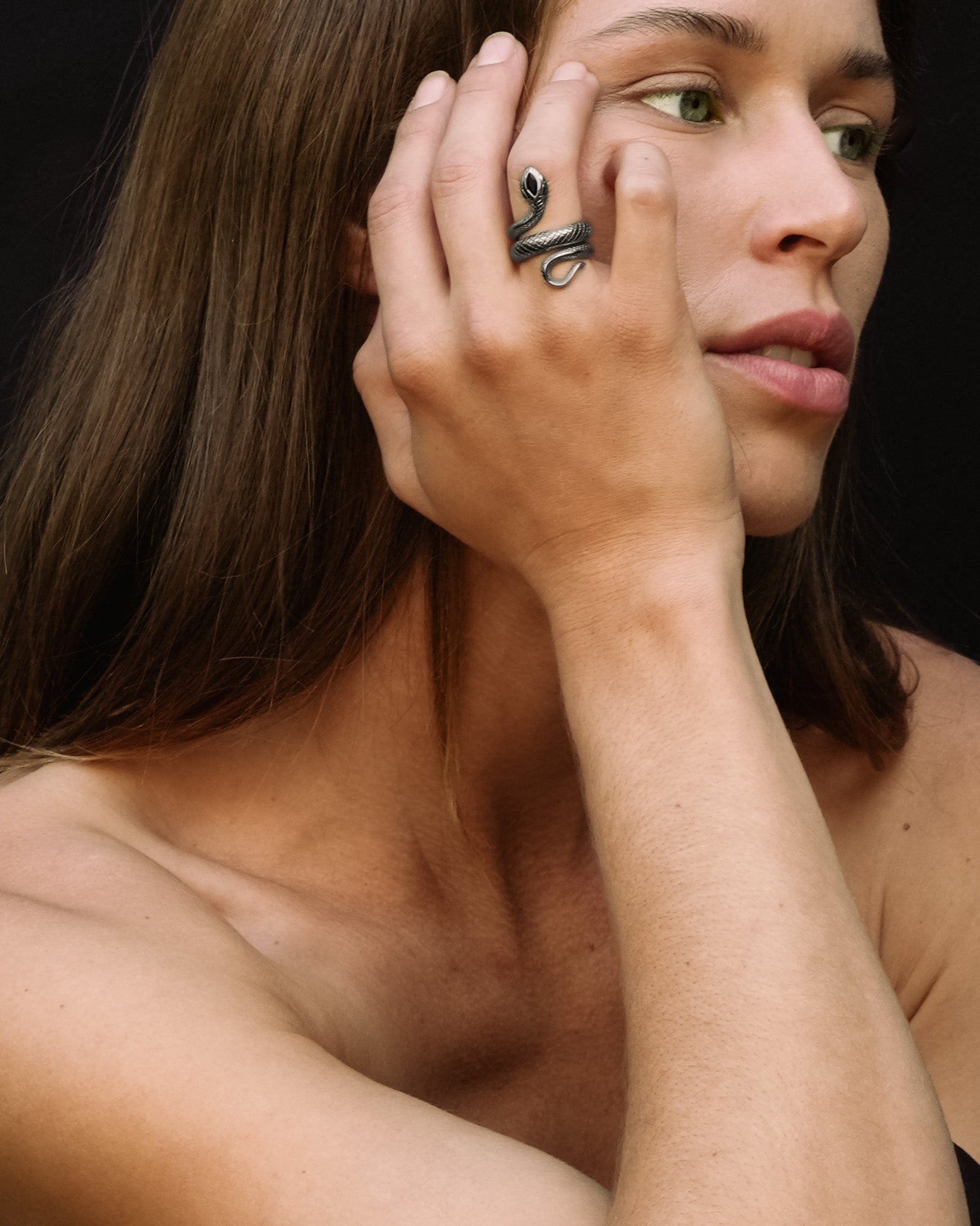 Draco Ring Oxidised Silver