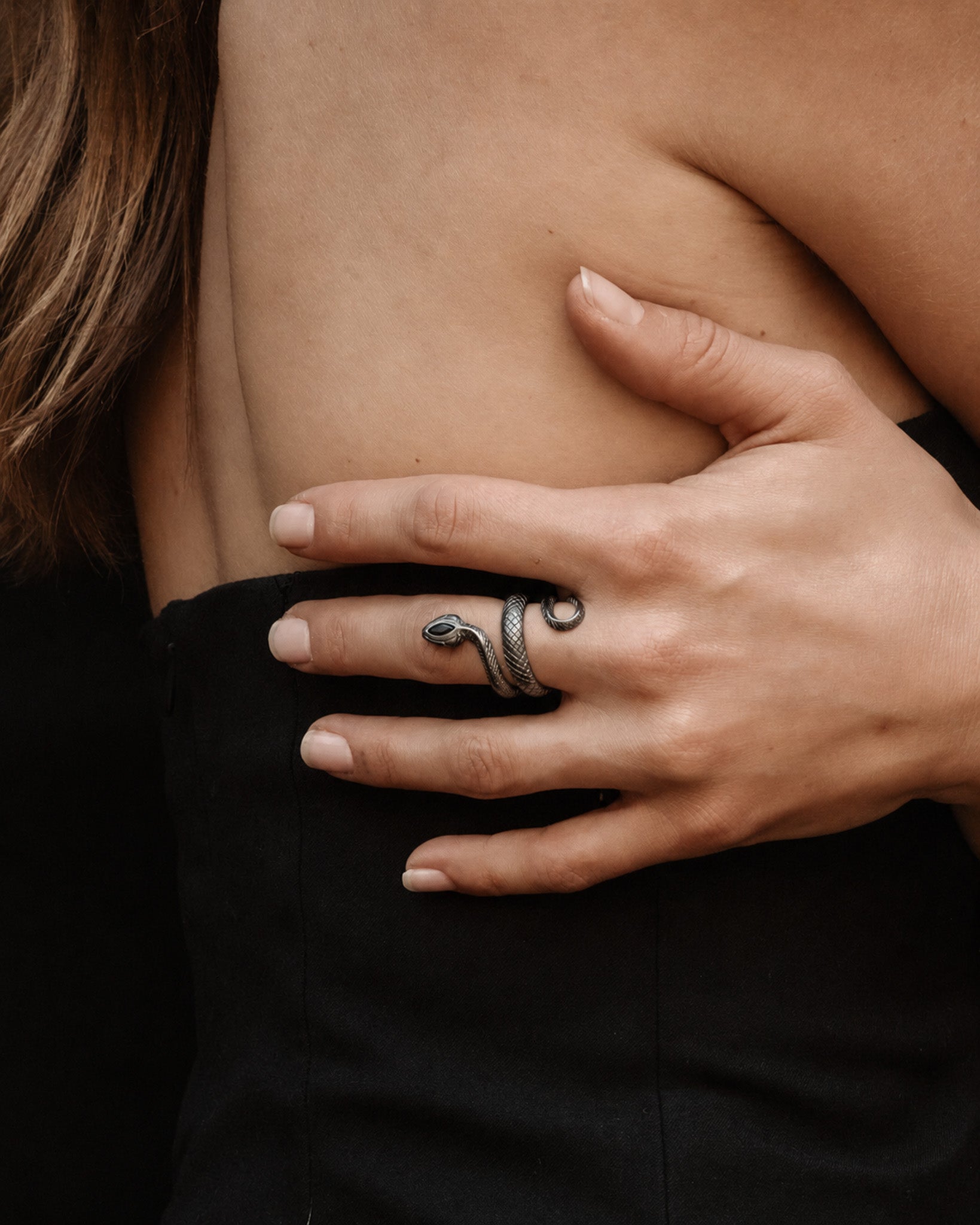 Draco Ring Oxidised Silver