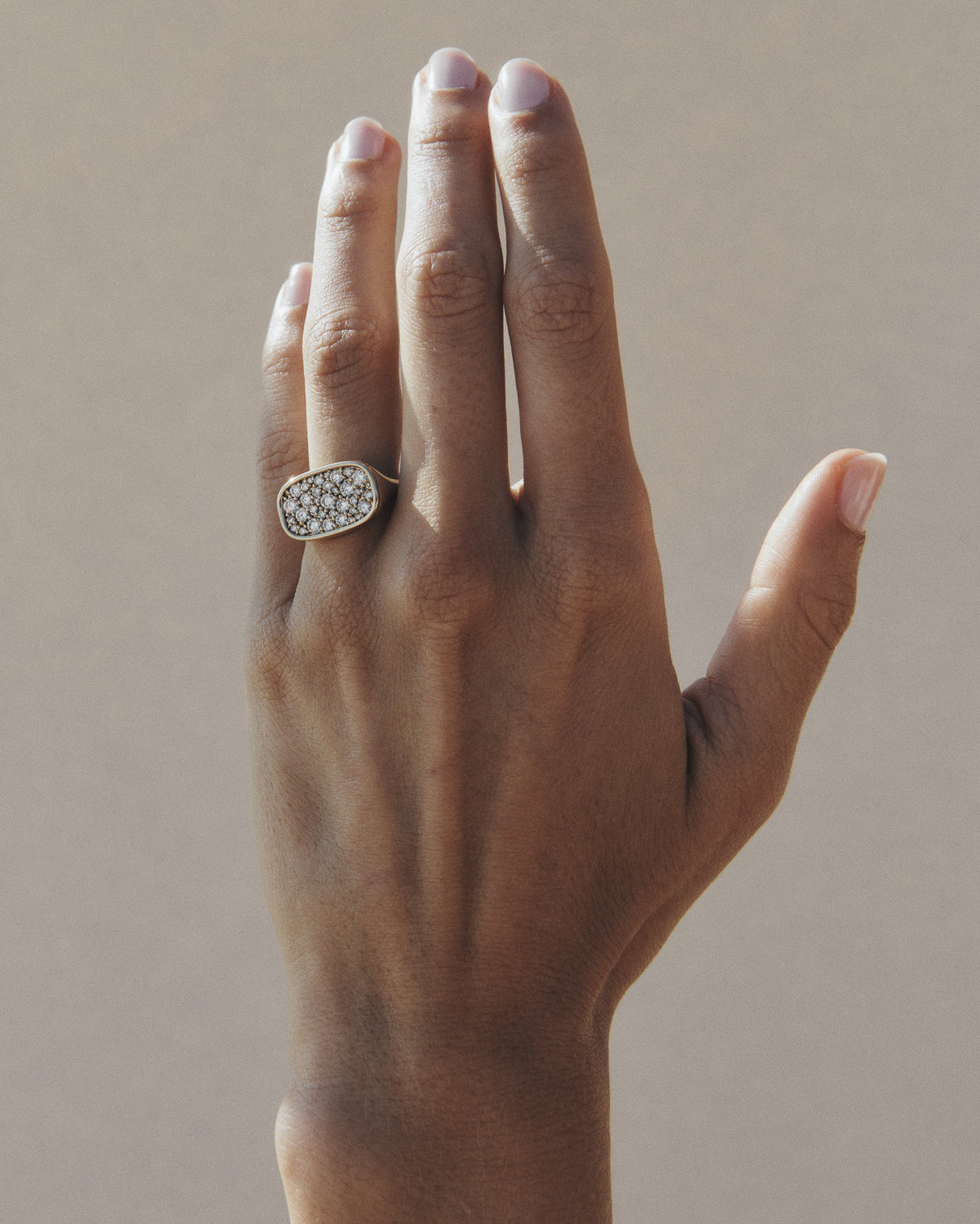 Elara Diamond Cluster Ring Solid Gold, worn on the hand