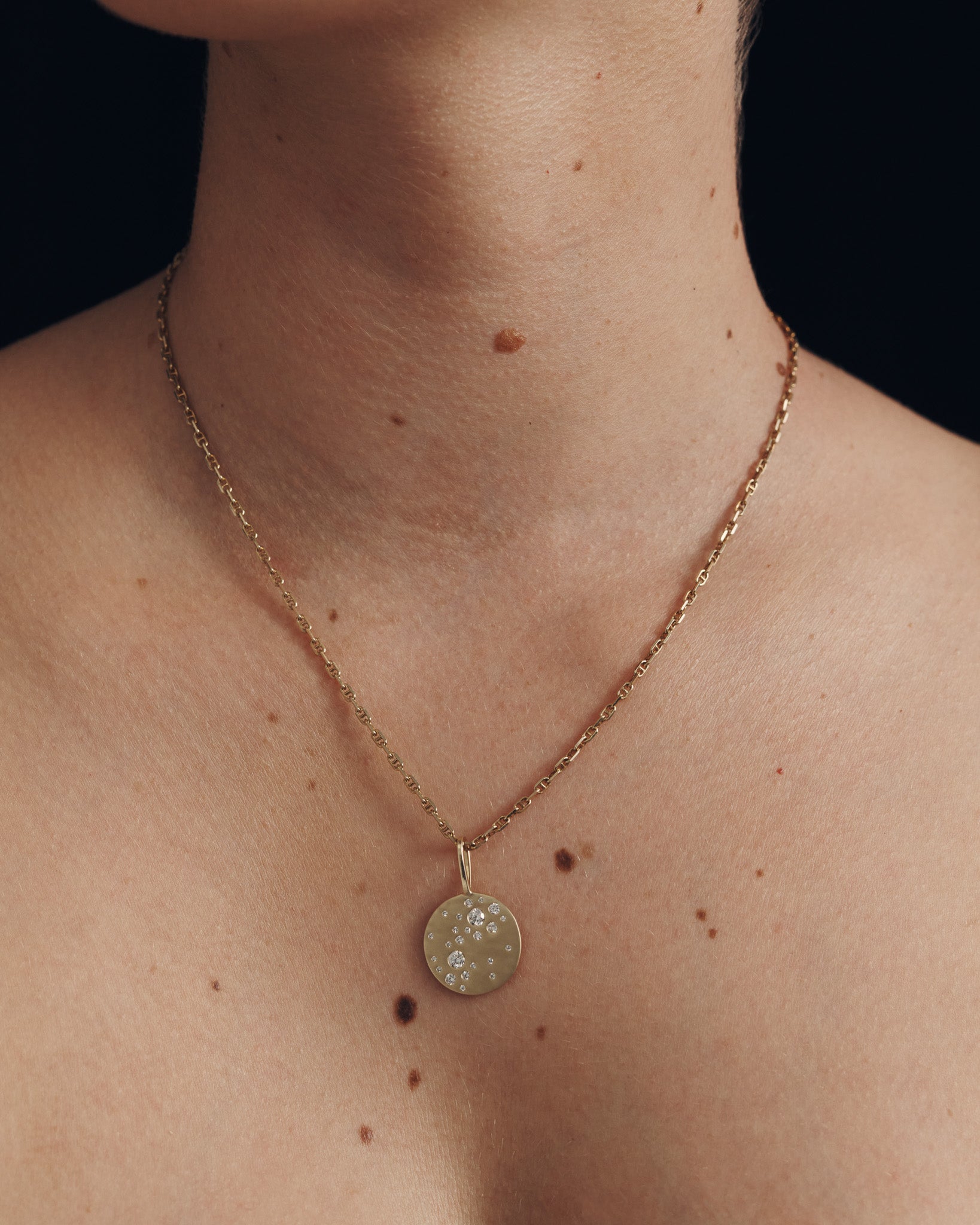 Galaxy Diamond Pendant Solid Gold