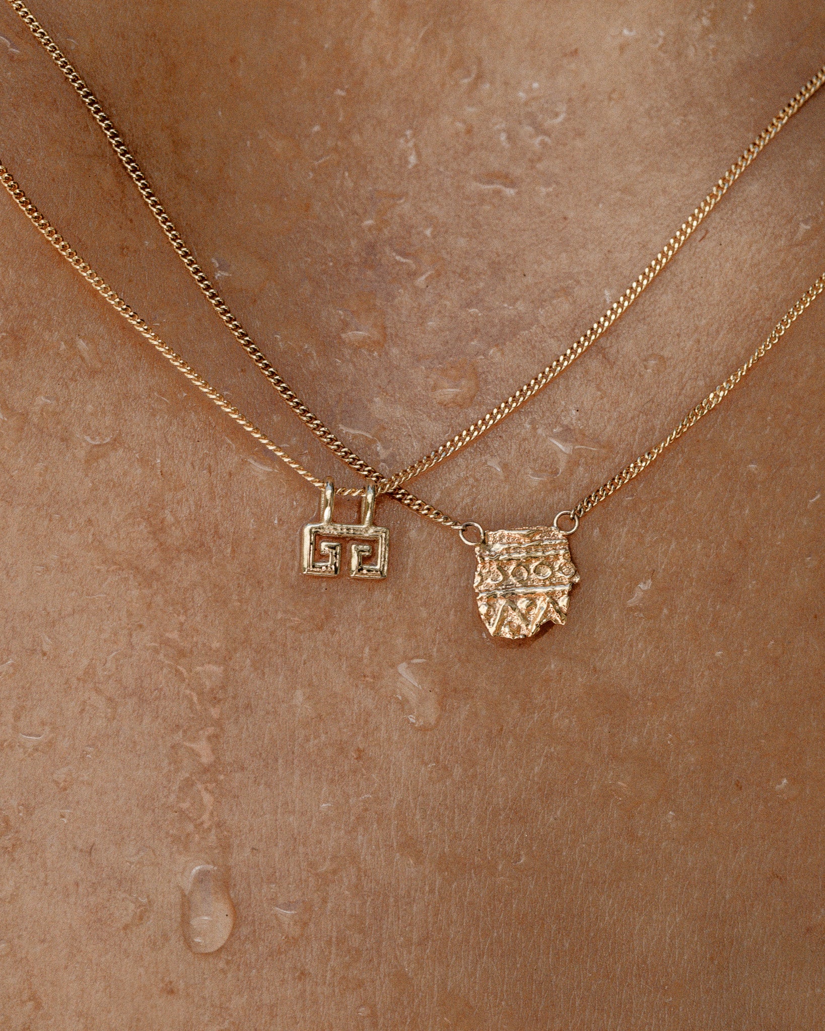 Greek Key Necklace Solid Gold