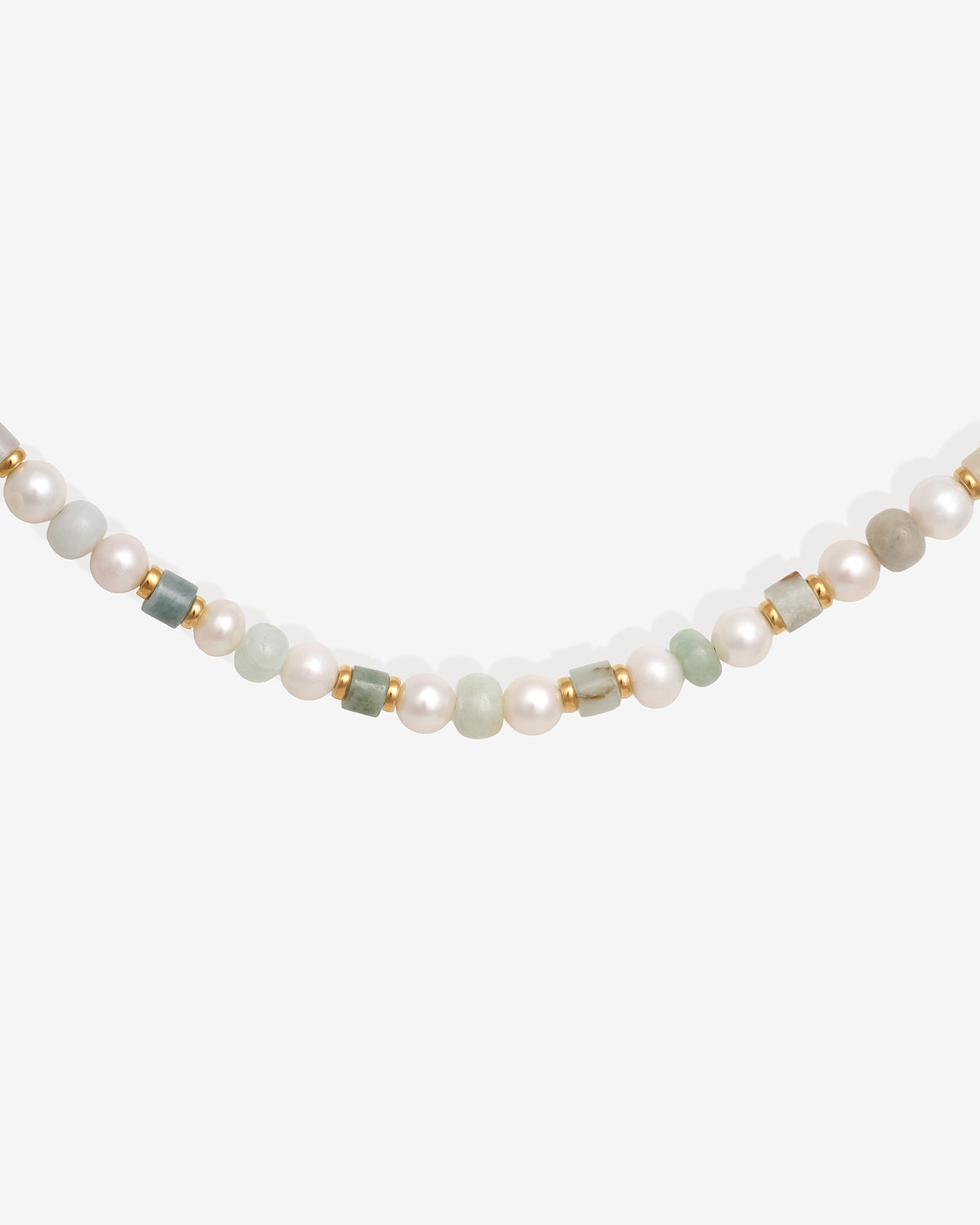 Hydra Necklace Gold Vermeil set with jade and pearl