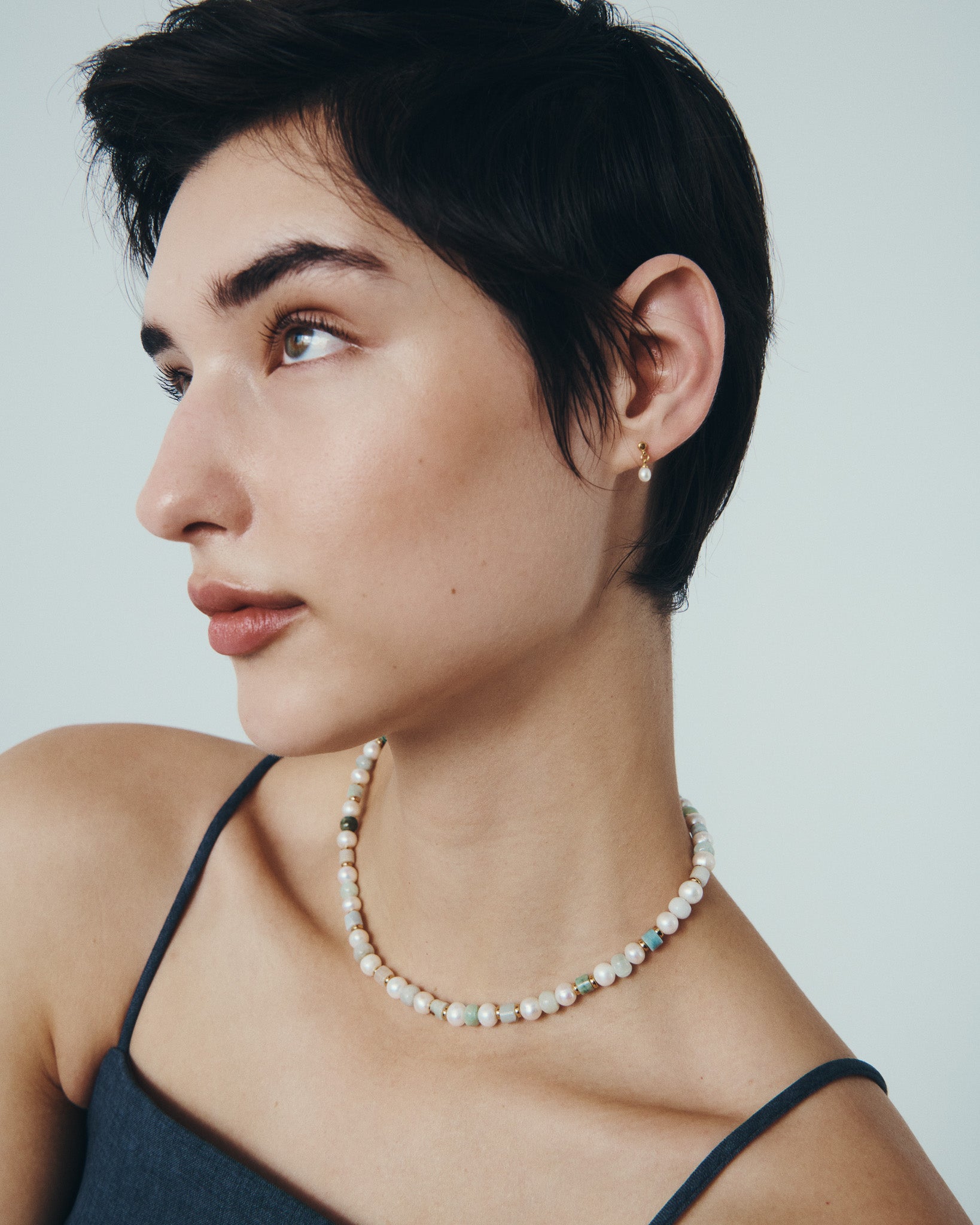Hydra Necklace and Hydra Earrings in Gold Vermeil, worn