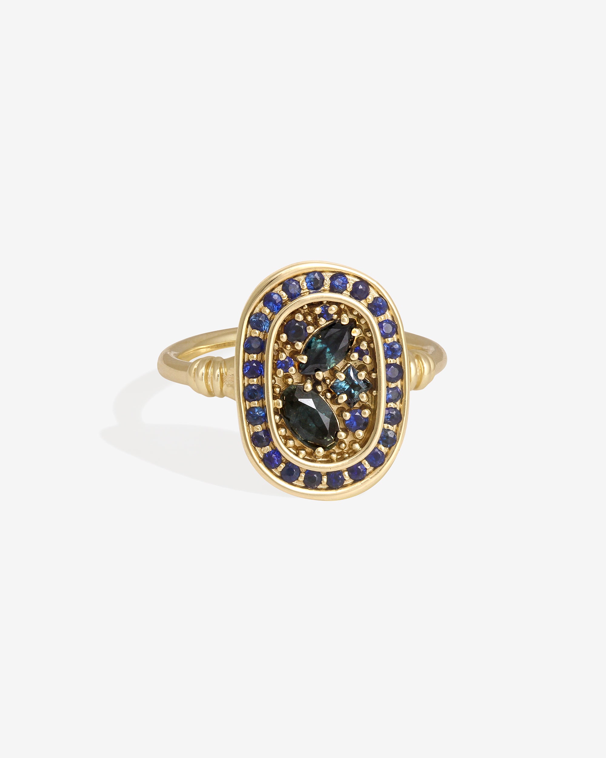 Illume Halo Ring Sapphire Solid Gold