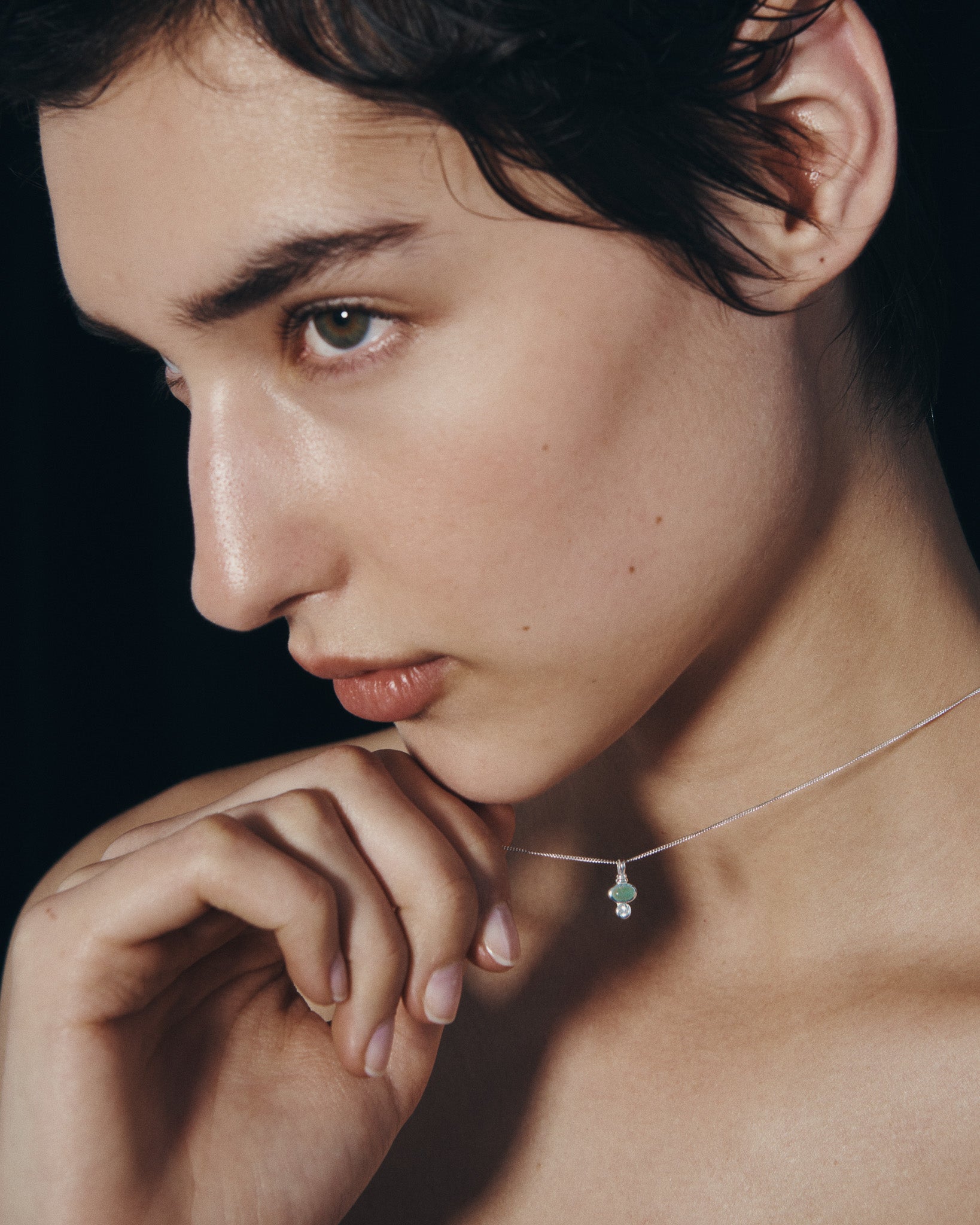 Ma Necklace Silver, worn