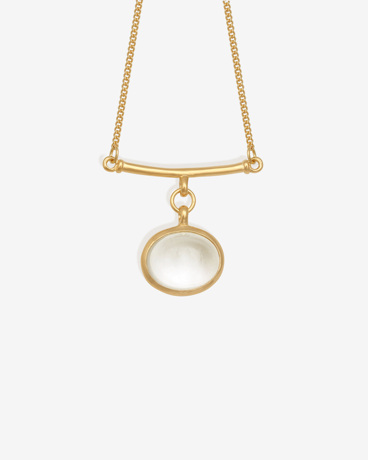 Mani Necklace Gold Vermeil set with clear quartz
