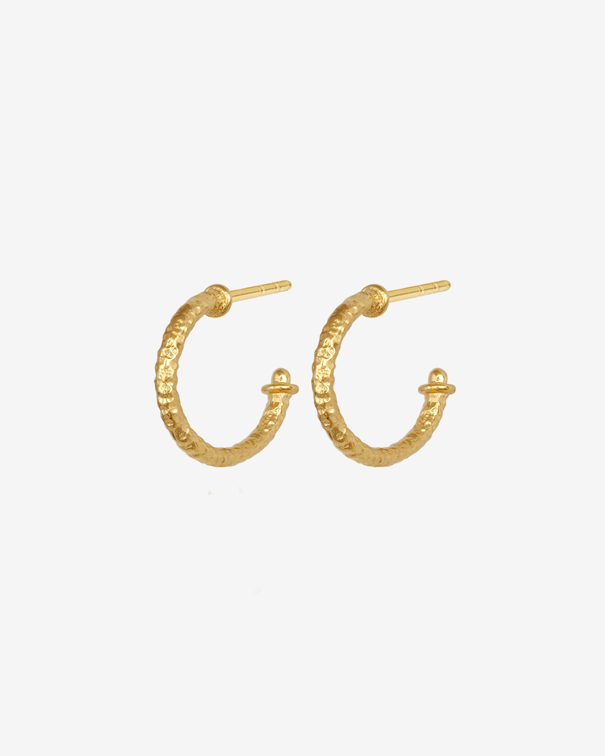 Molten Hoop Earrings Gold Vermeil