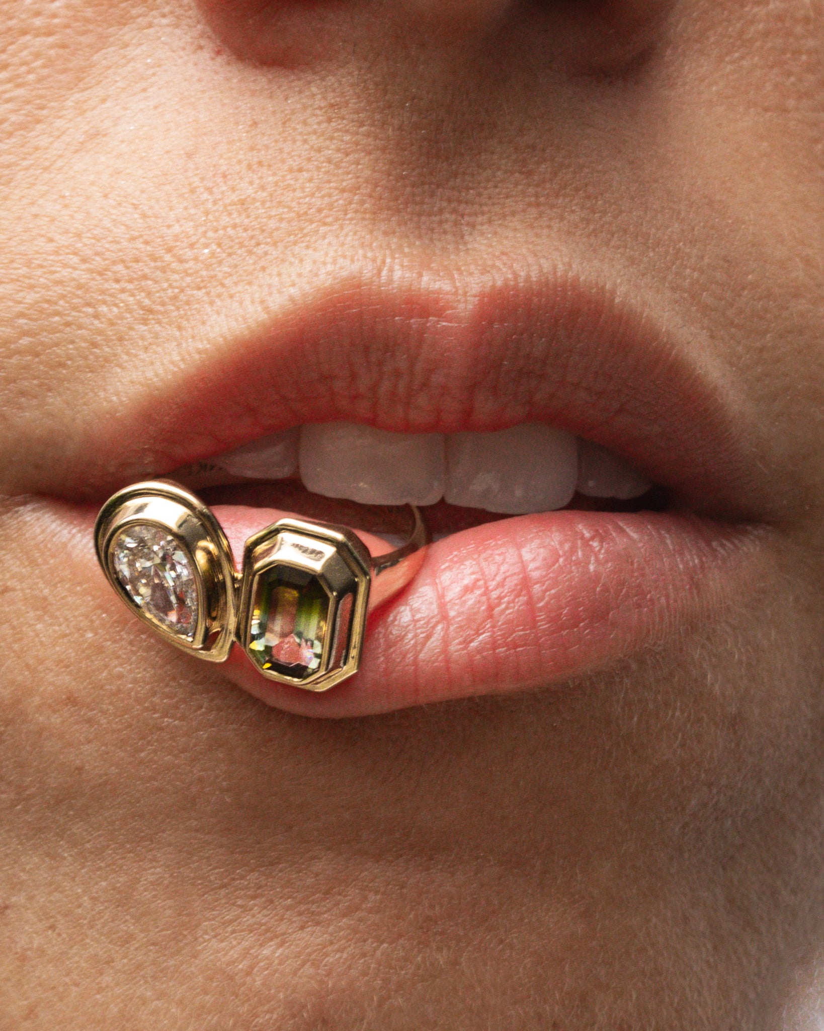 Nova Pear Ring Tourmaline Diamond Solid Gold