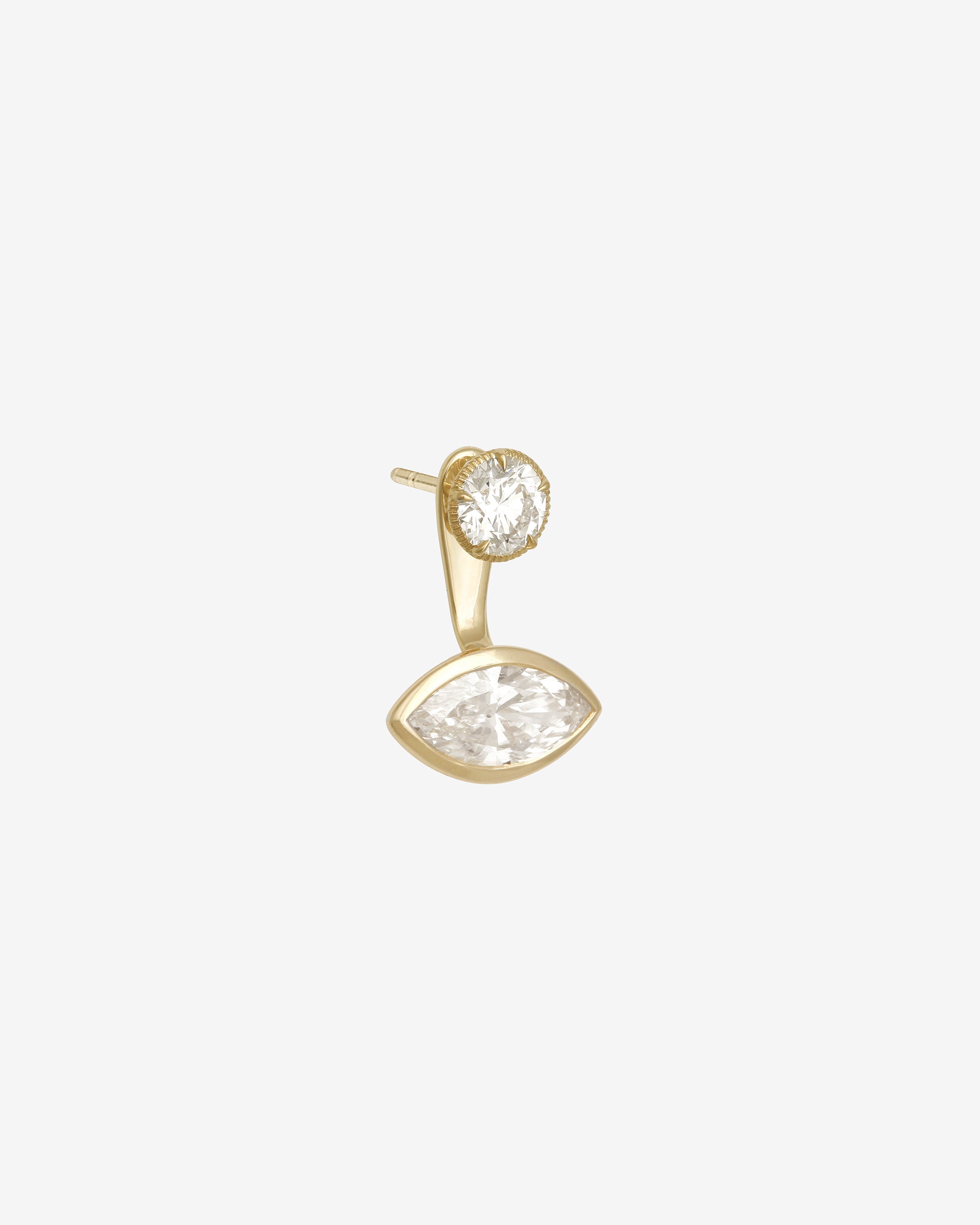 Orbit Marquise Diamond Ear Jacket Solid Gold
