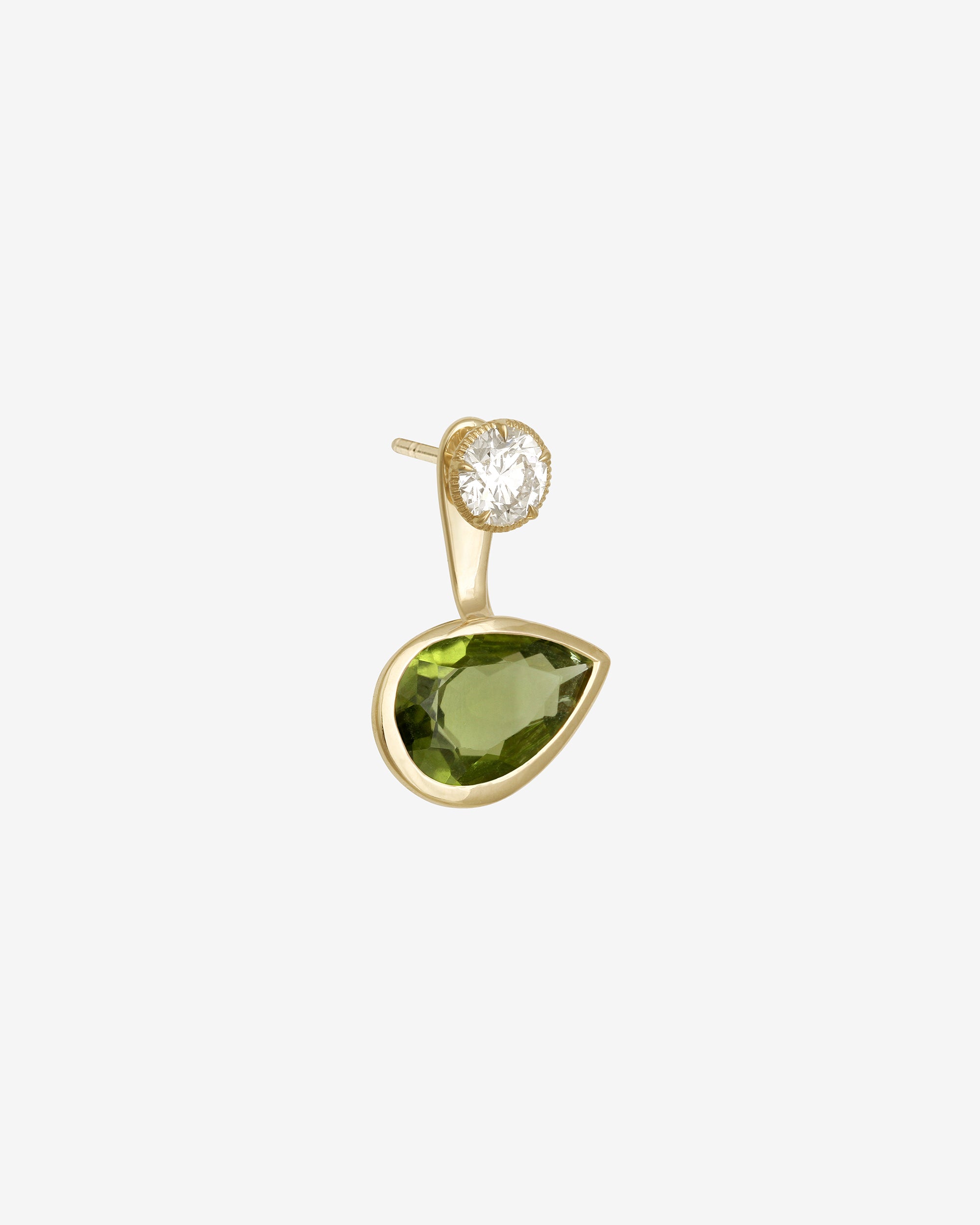 Orbit Peridot Ear Jacket Solid Gold