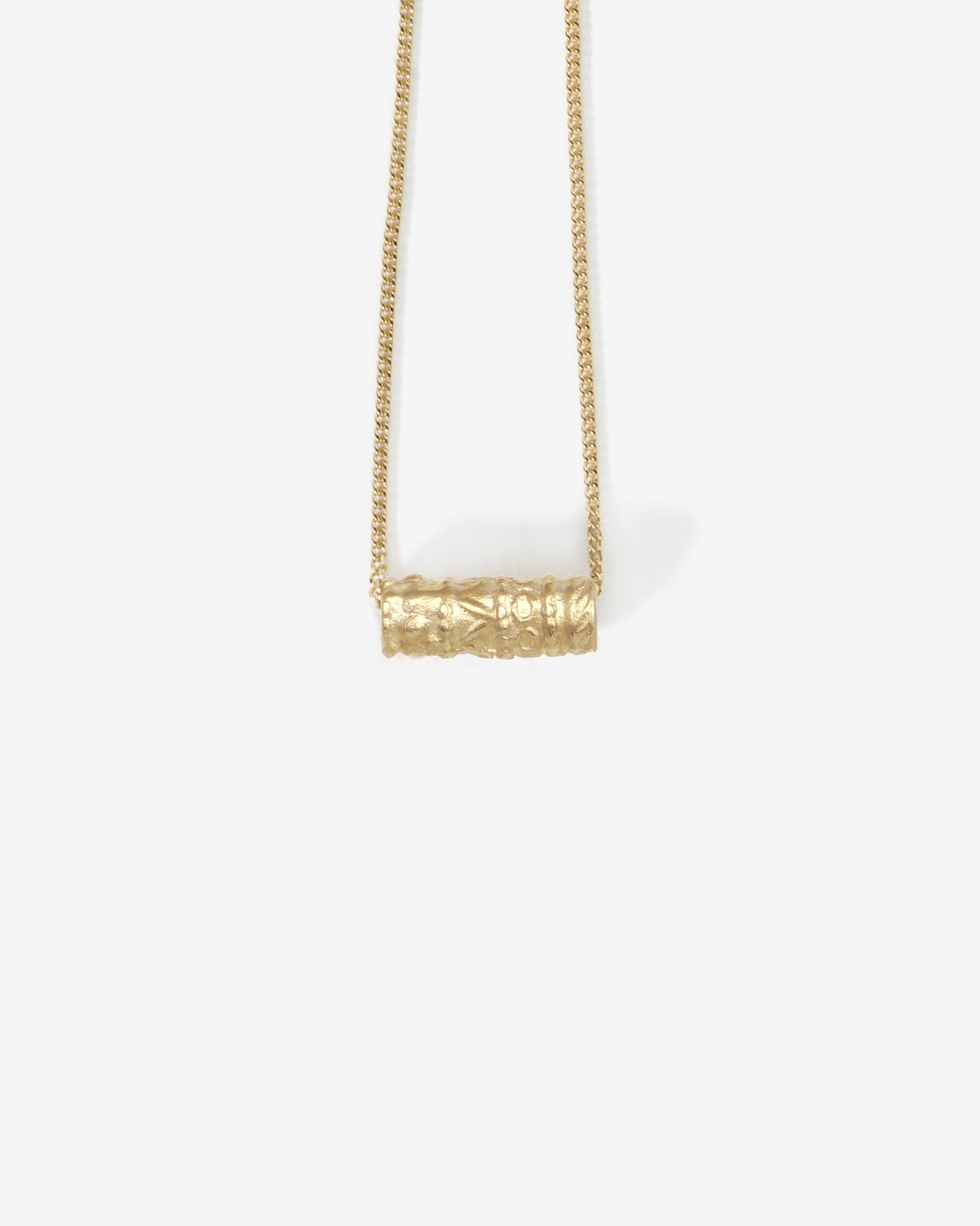 Relic Solitaire Bead Necklace Solid Gold