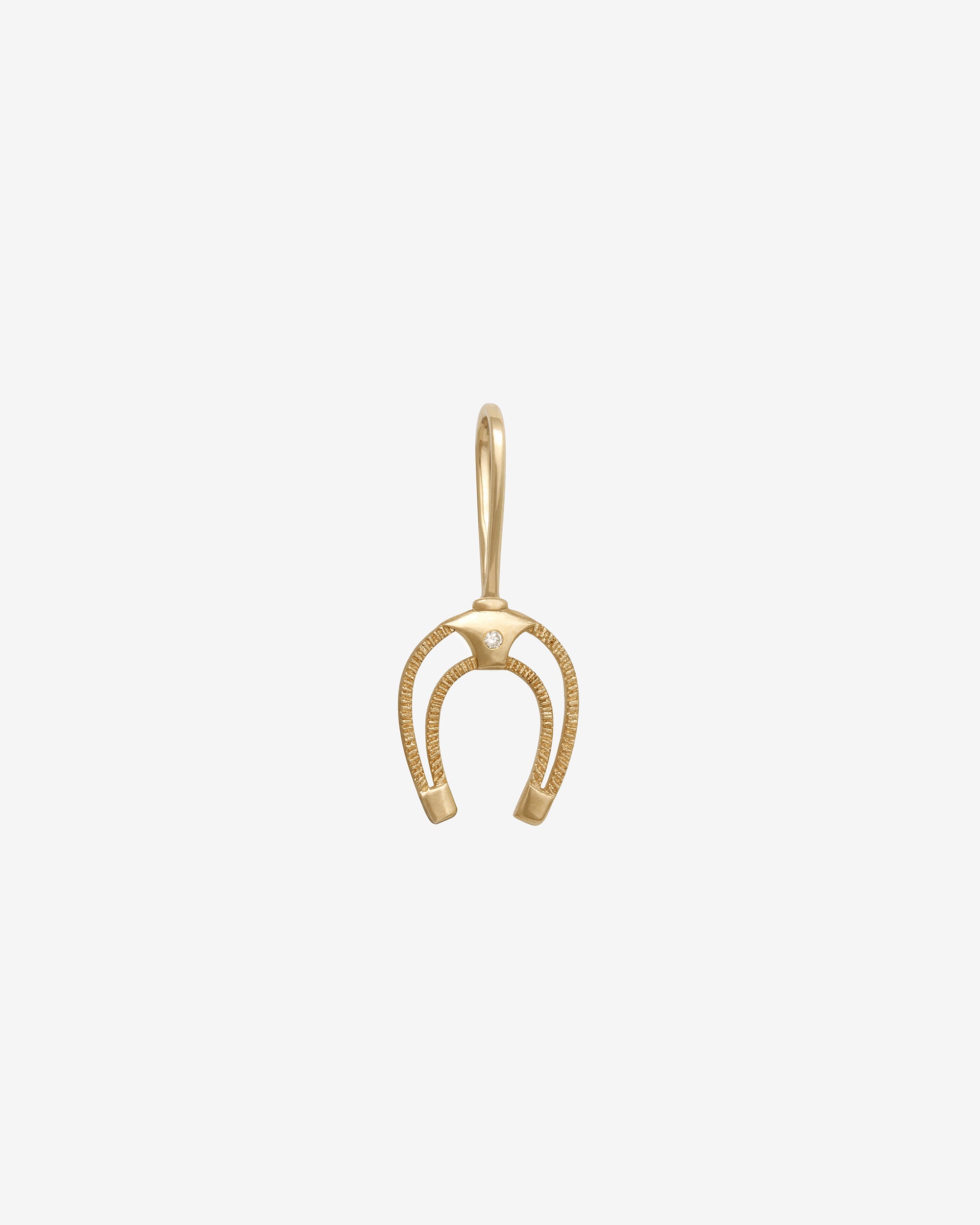 Horseshoe Charm Diamond Solid Gold