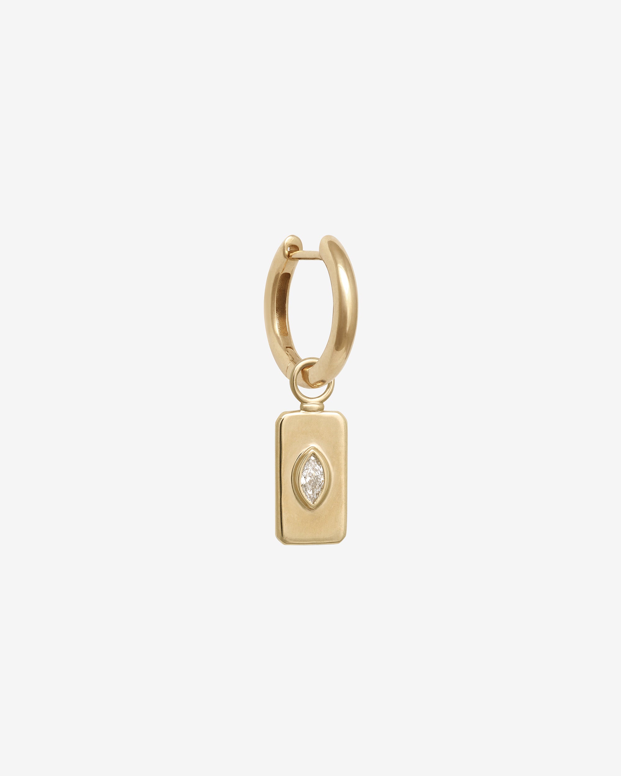 Tarot Ear Charm Marquise Diamond Solid Gold